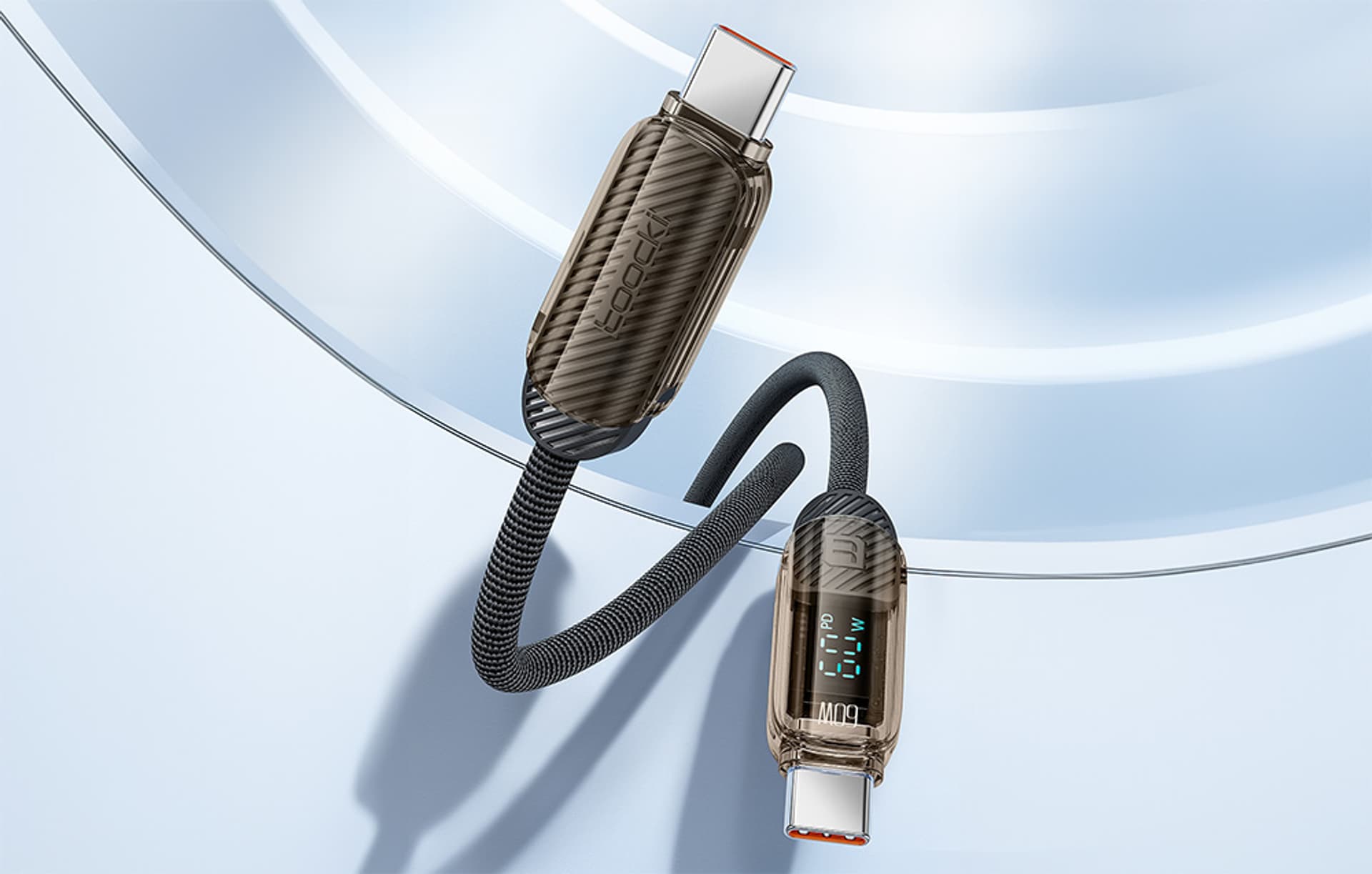 

Kabel USB-C do USB-C Toocki, 1m, PD 60W (szary)