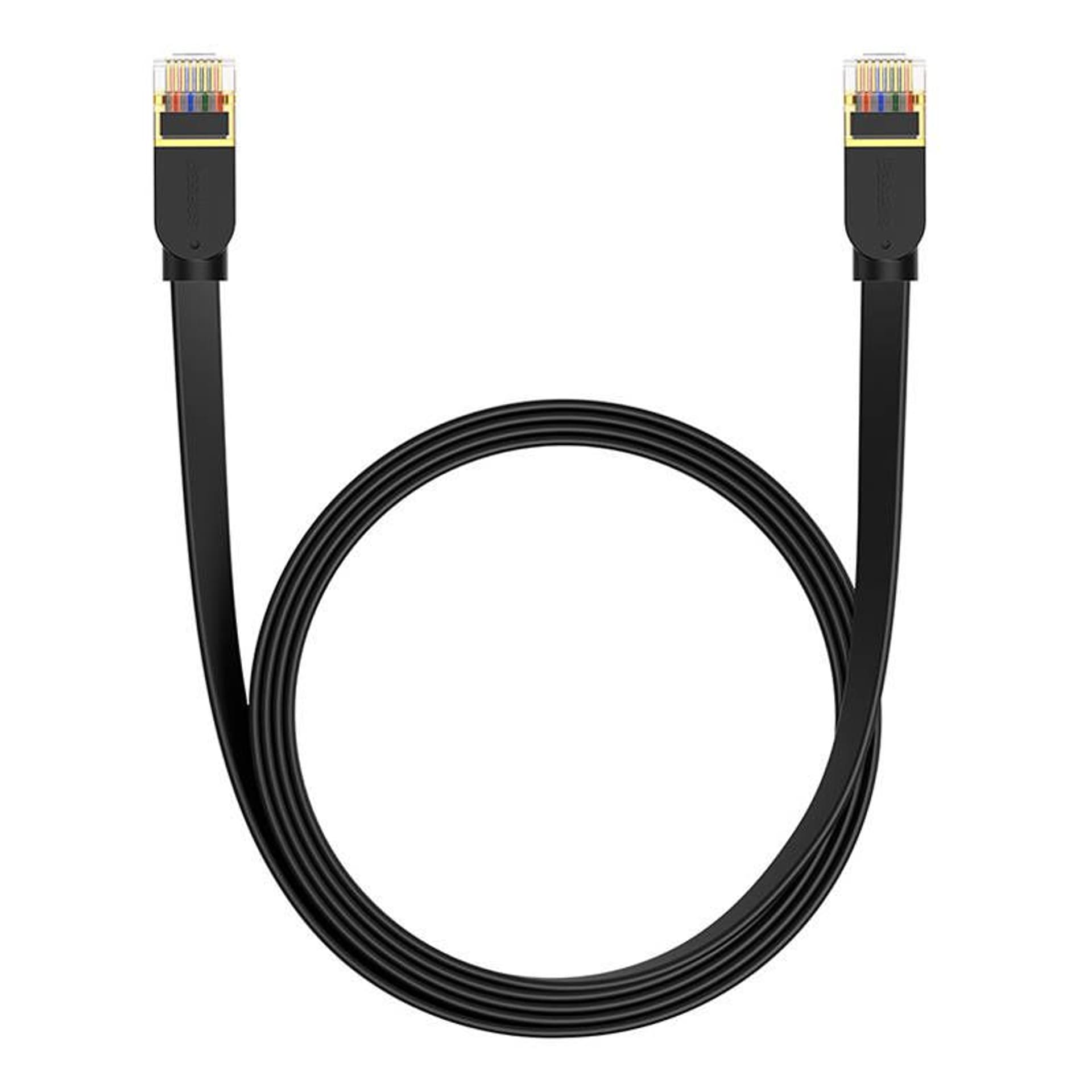

Płaski kabel sieciowy Baseus Ethernet RJ45, Gigabit, Cat.7, 2 m (czarny)