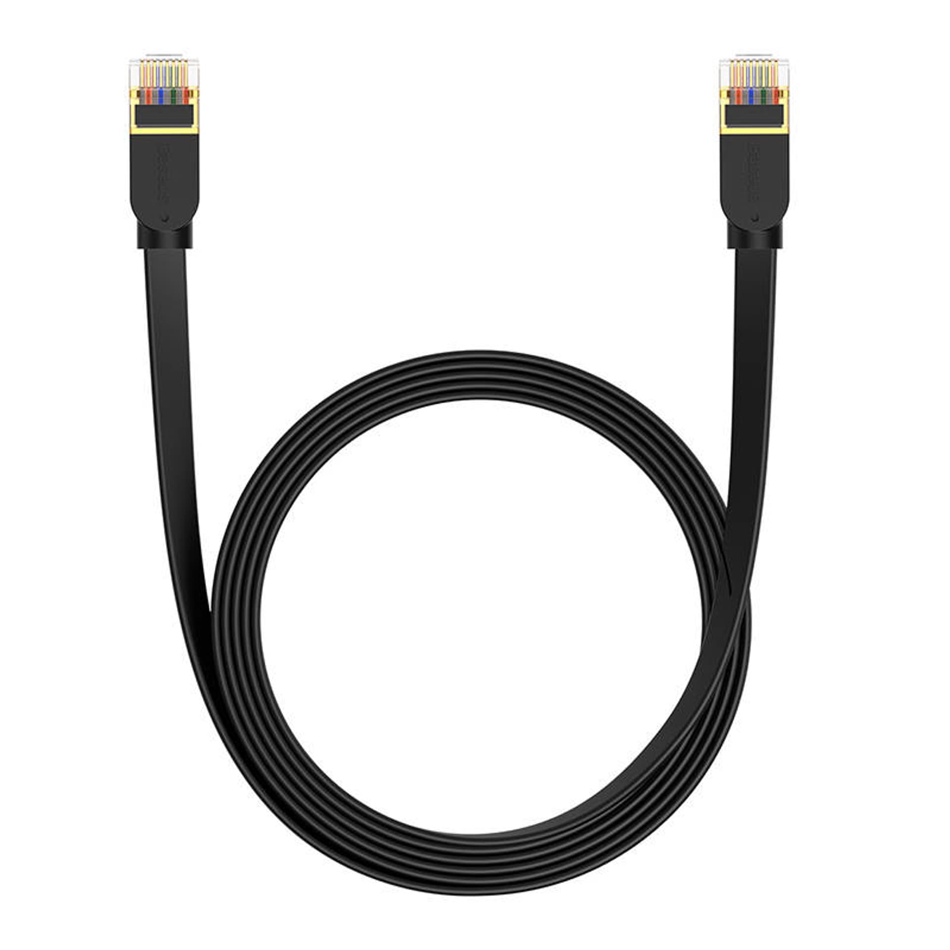 

Płaski kabel sieciowy Baseus Ethernet RJ45, Gigabit, Cat.7, 3 m (czarny)