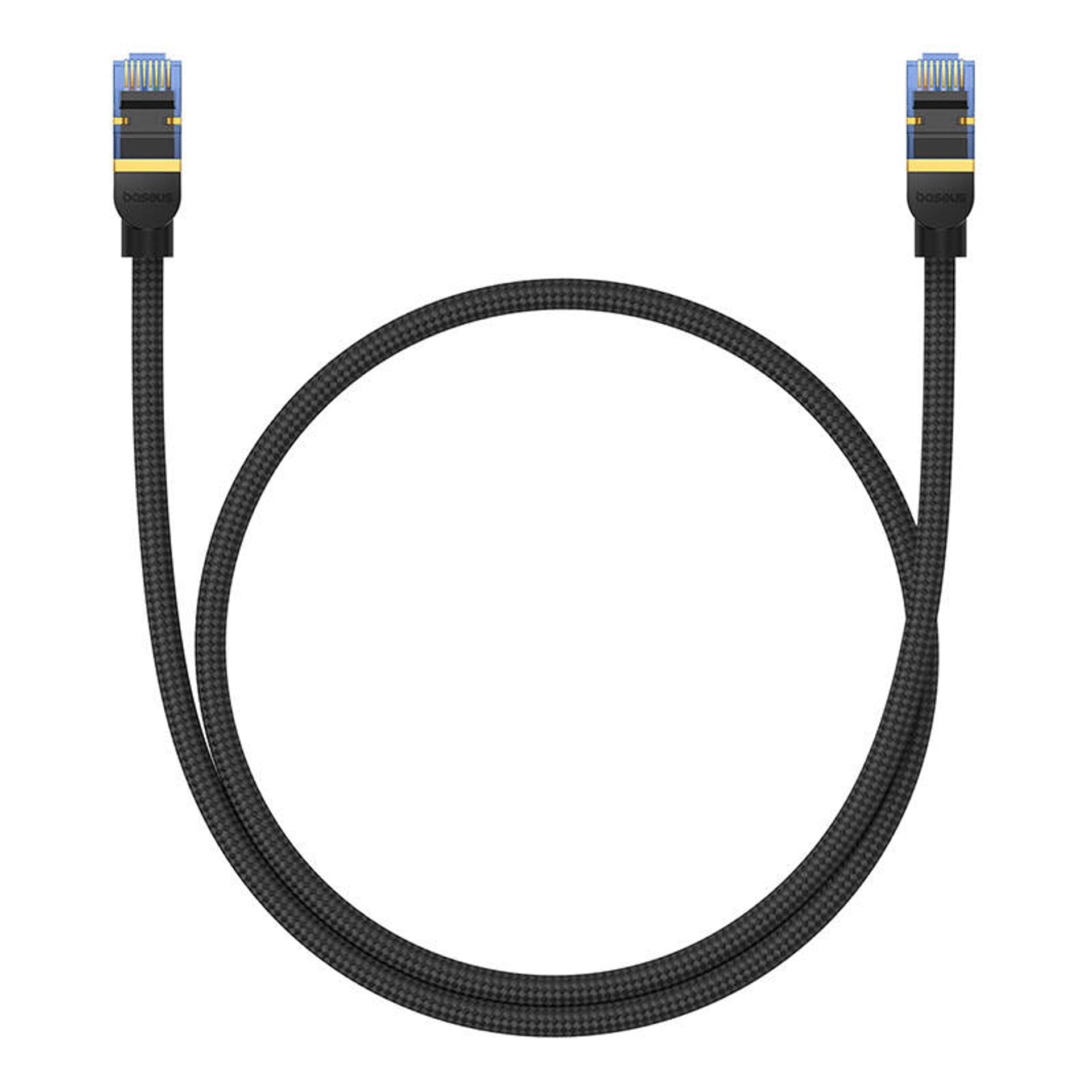 

Kabel sieciowy w oplocie kat. 7 Baseus Ethernet RJ45, 10Gbps, 0,5m (czarny)
