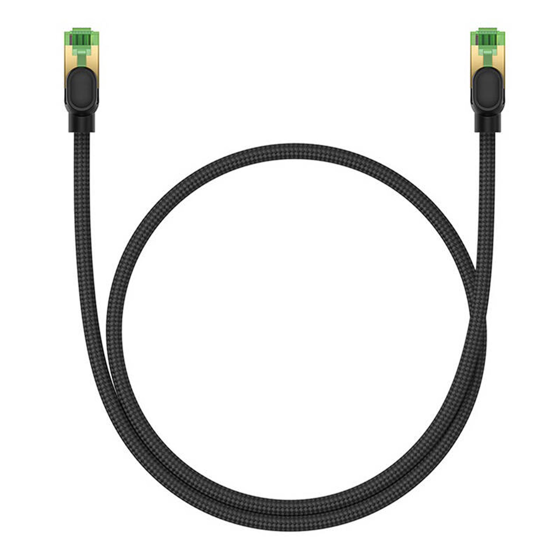 

Kabel sieciowy w oplocie kat. 8 Baseus Ethernet RJ45, 40Gbps, 0,5m (czarny)