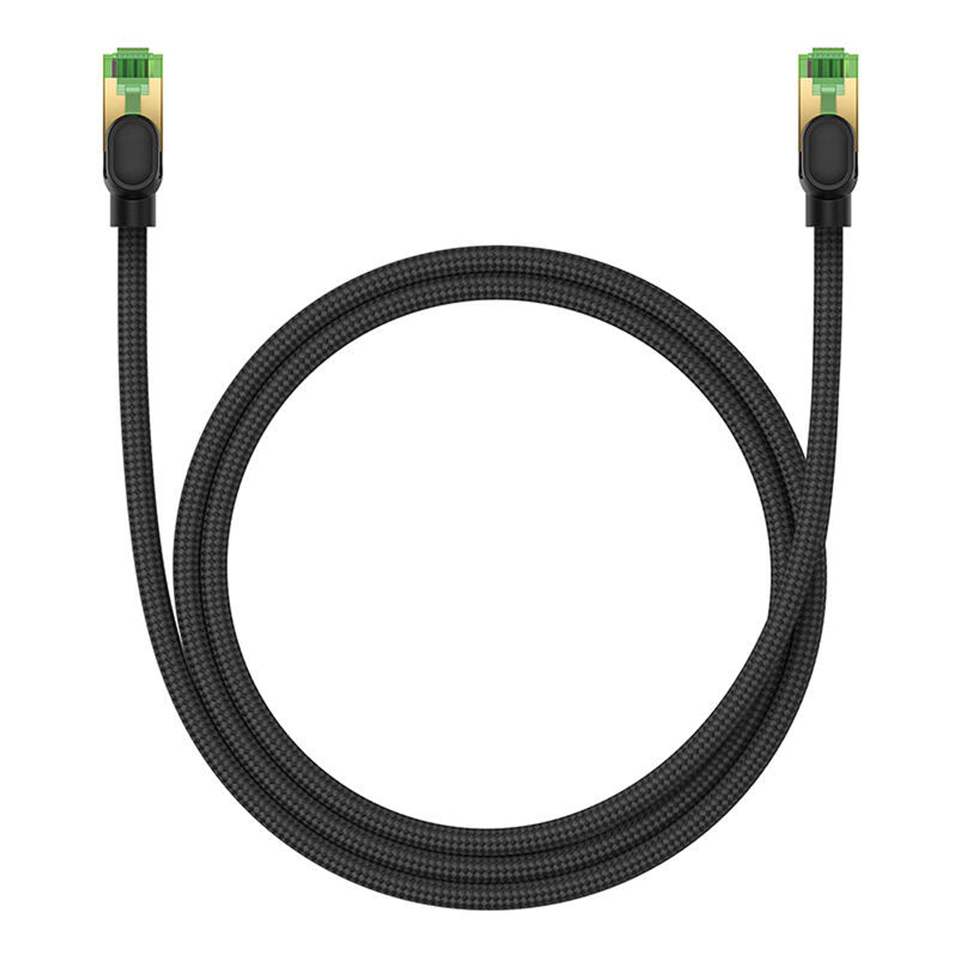 

Kabel sieciowy w oplocie kat. 8 Baseus Ethernet RJ45, 40Gbps, 1m (czarny)