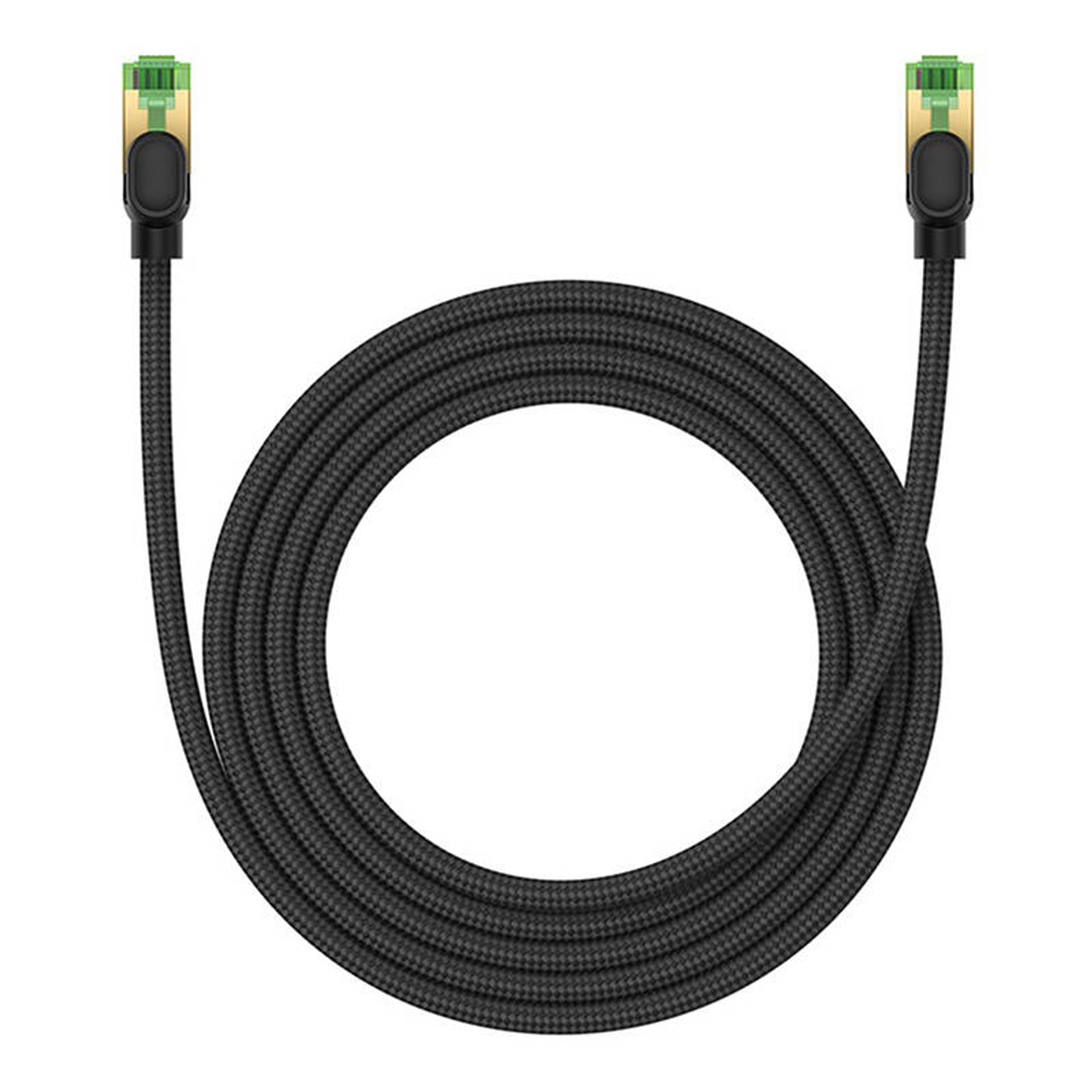 

Kabel sieciowy w oplocie kat. 8 Baseus Ethernet RJ45, 40Gbps, 2m (czarny)