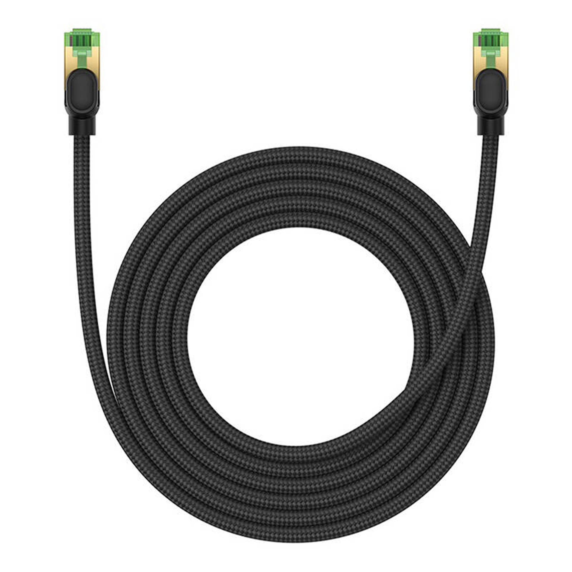 

Kabel sieciowy w oplocie kat. 8 Baseus Ethernet RJ45, 40Gbps, 3m (czarny)