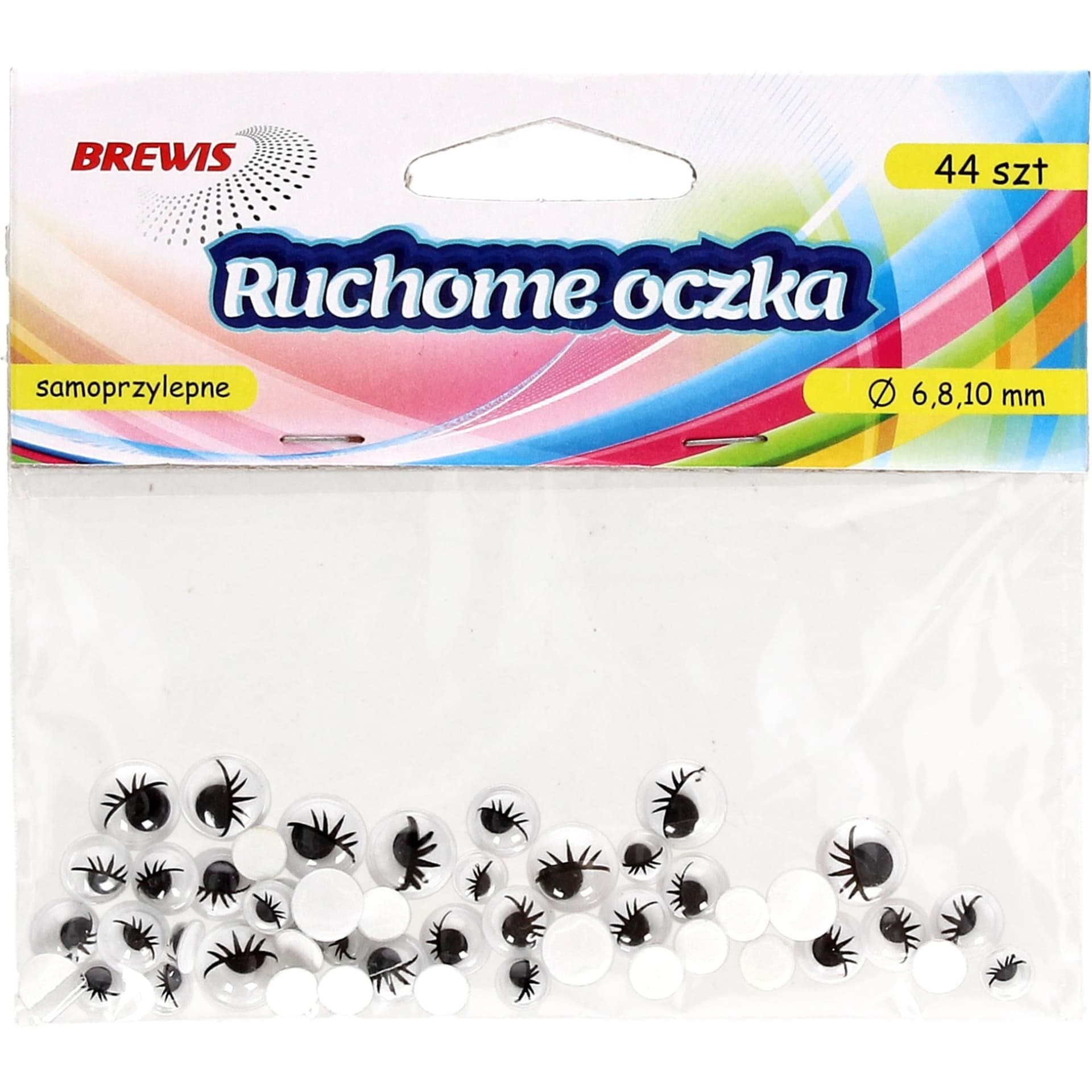 

Oczka ruchome mix rozm.z rzęsami 6,8,10mm (44szt.) RO14 BREWIS, 44szt.) ro14 brewi