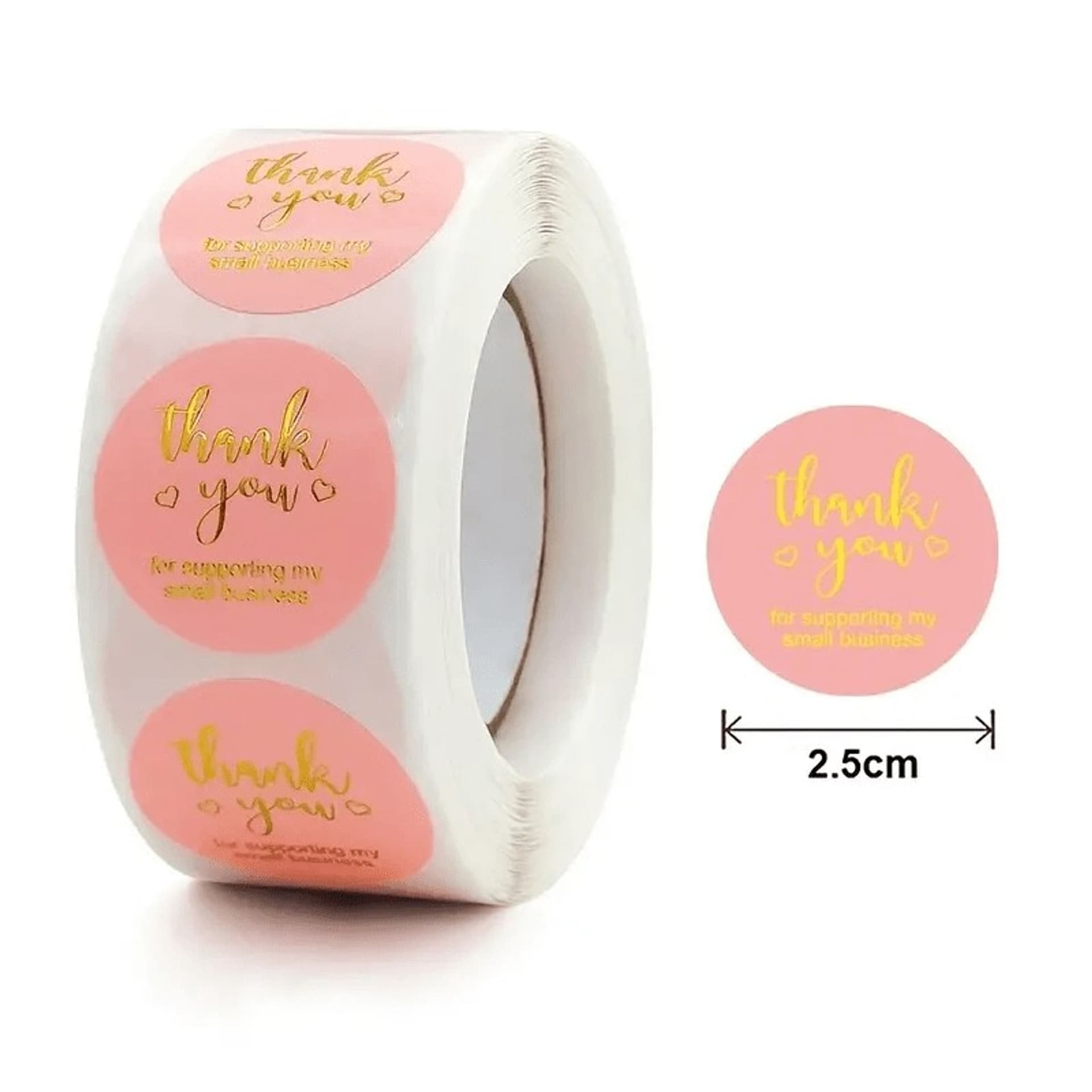 

500 sztuk naklejek THANK YOU opalizujące złote na taśmie średnica 25mm dekoracyjne naklejki samoprzylepne etykiety NNK01