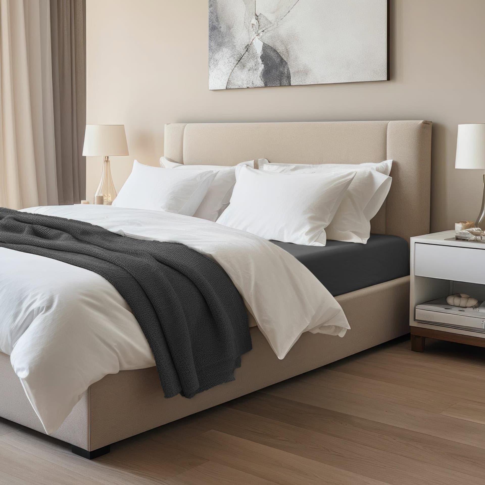 

Prześcieradło jersey elastan z gumką BLACK/CZARNY/160x200x30