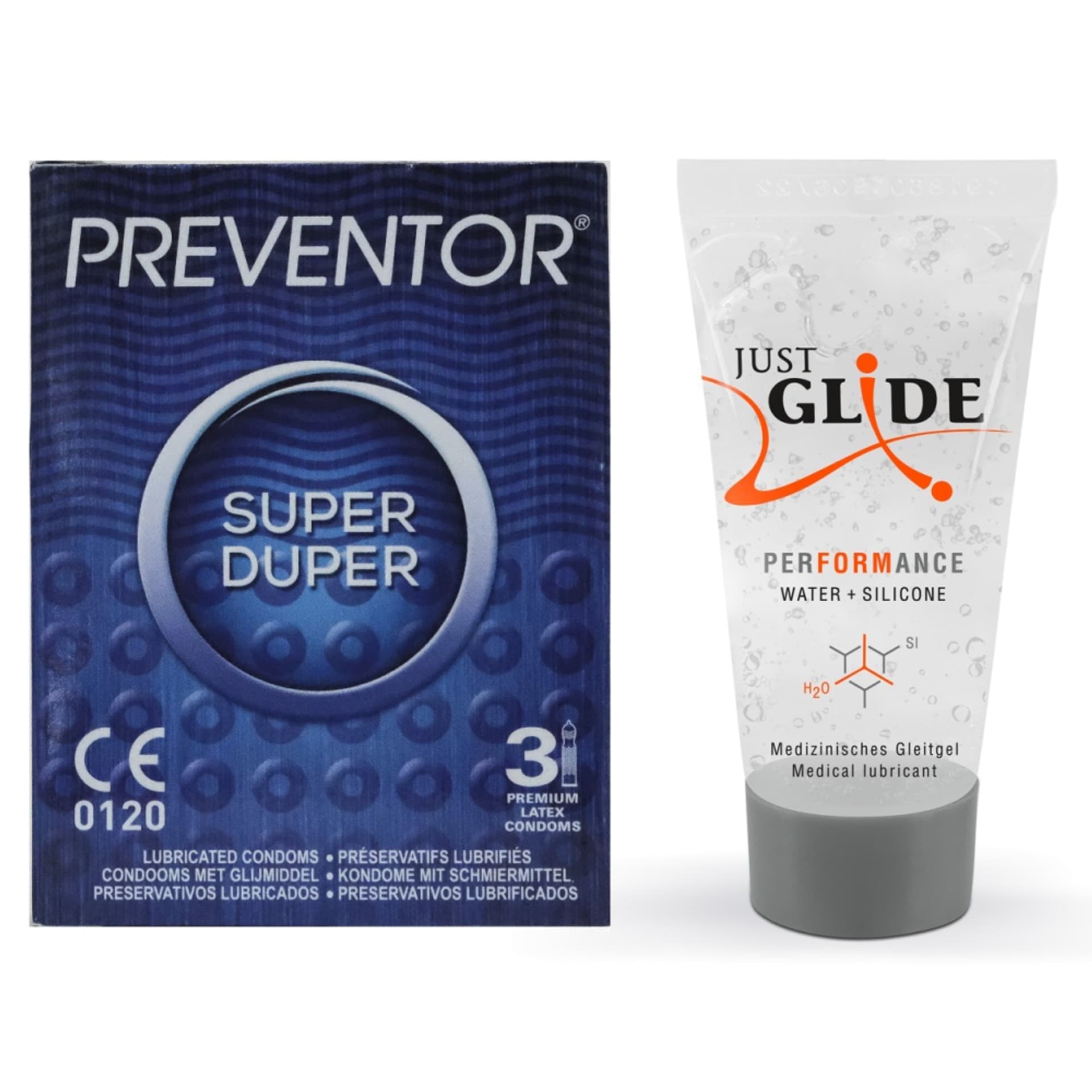 

Prezerwatywy Super Duper 3szt. Preventor i lubrykant Just Glide Performance 20ml