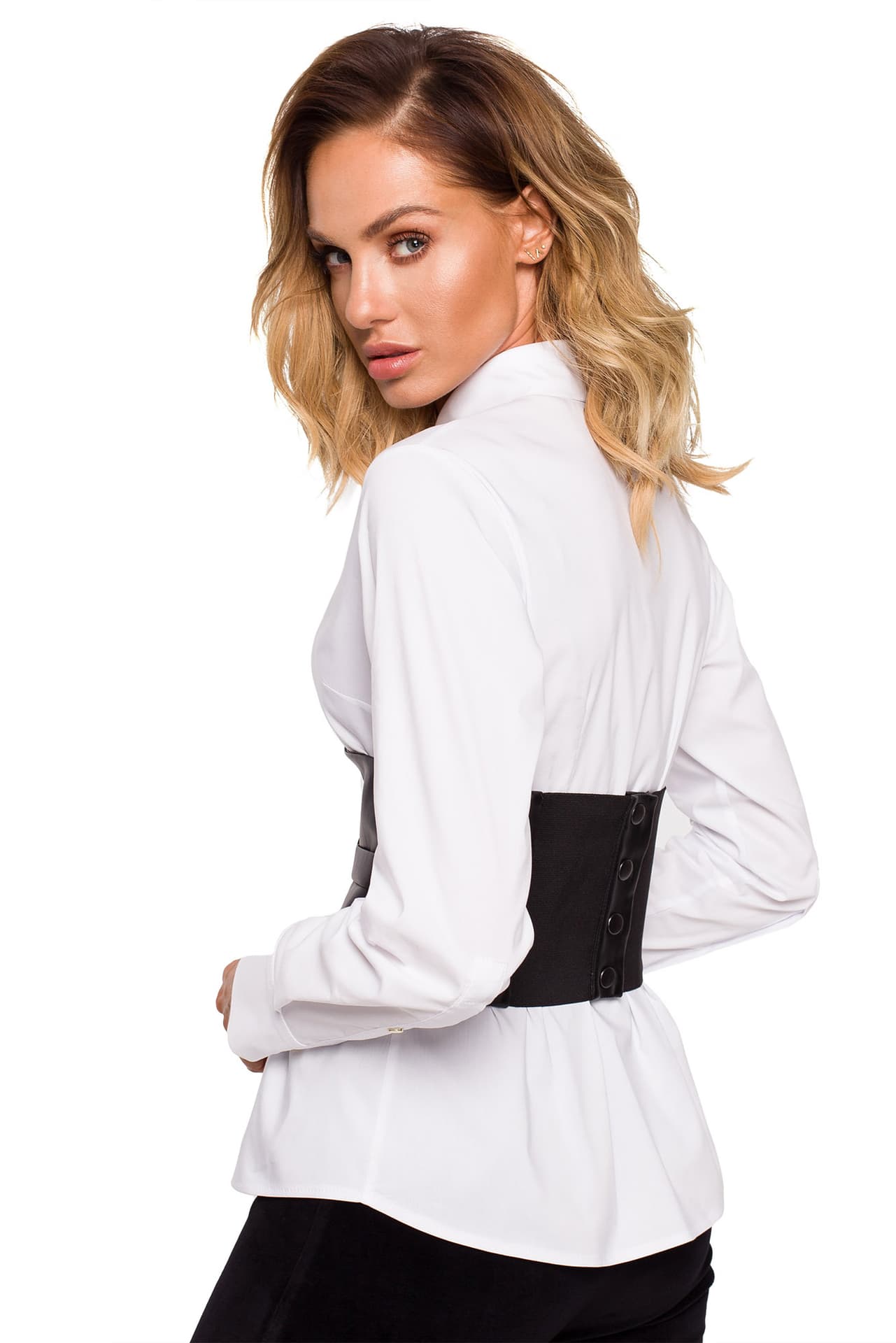 

M661 Pasek-gorset ze sztucznej skóry - czarny (kolor czarny, rozmiar L/XL)