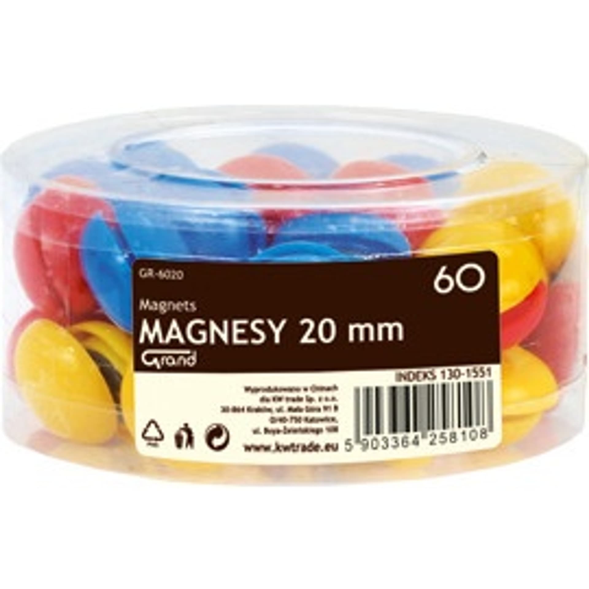 

Magnesy GR-6020 20mm pud.60szt