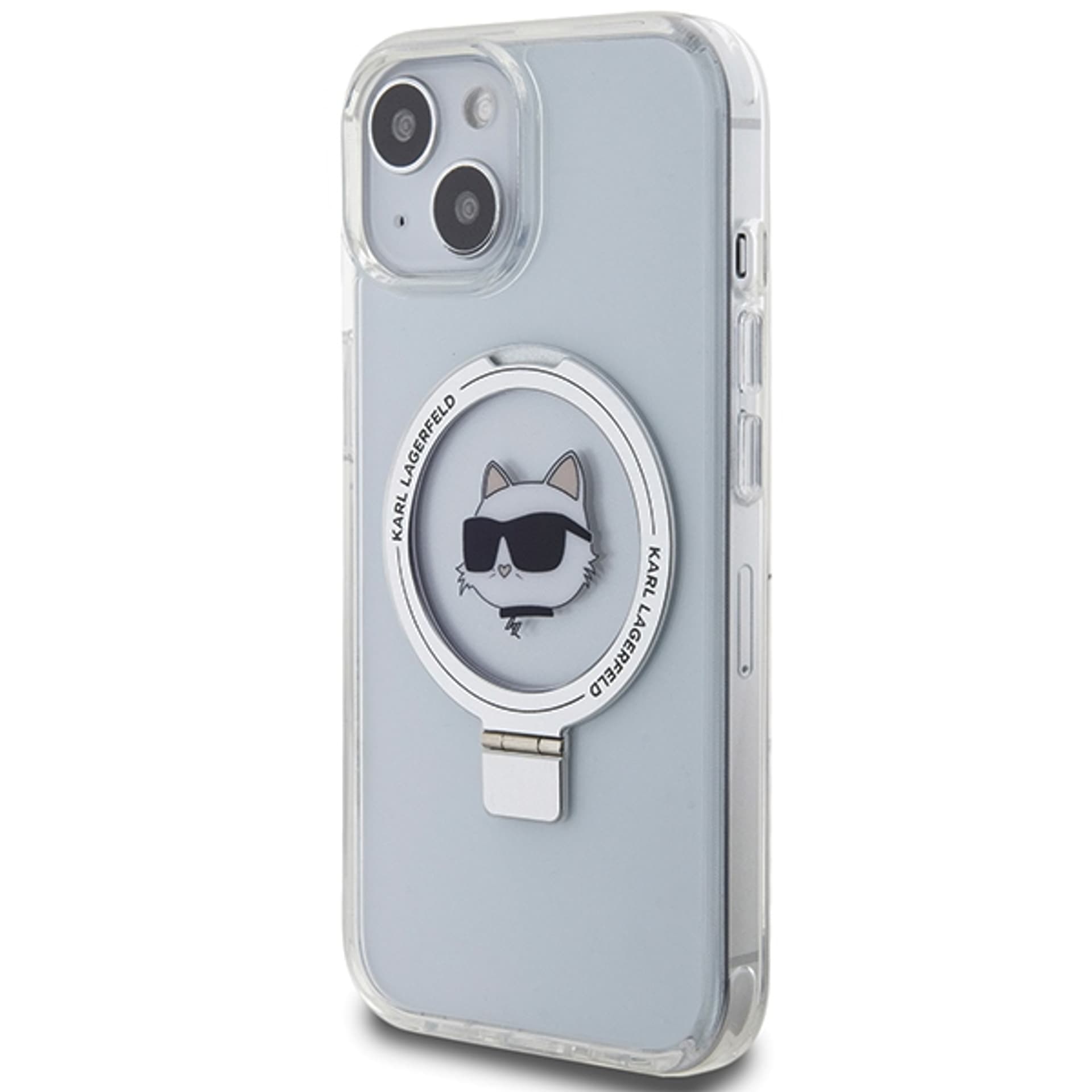 

Karl Lagerfeld KLHMP15SHMRSCHH iPhone 15 6.1" biały/white hardcase Ring Stand Choupette Head MagSafe