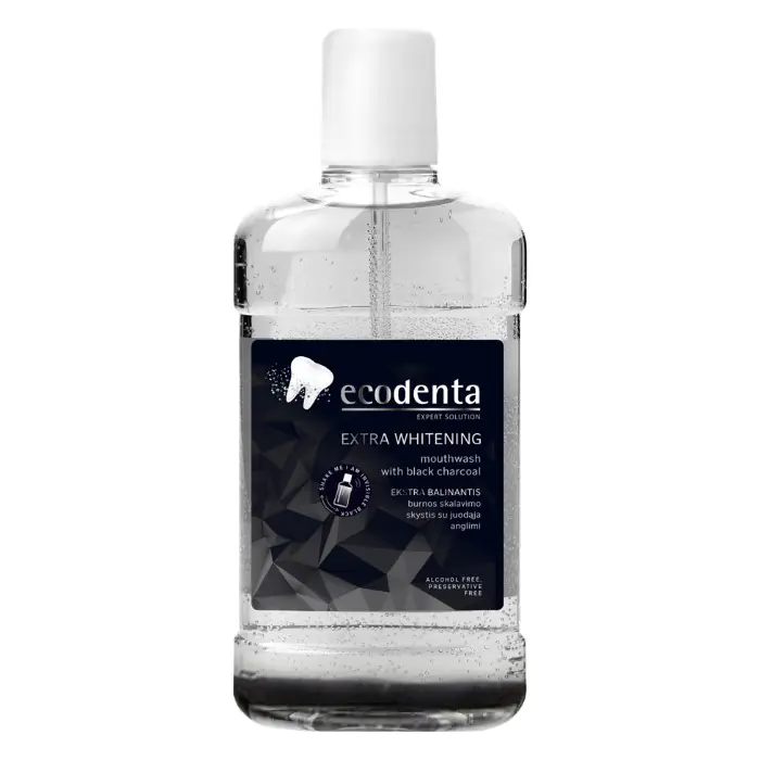 

Ecodenta Płyn do płukania jamy ustnej z Czarnym Węglem Wybielający 500ml