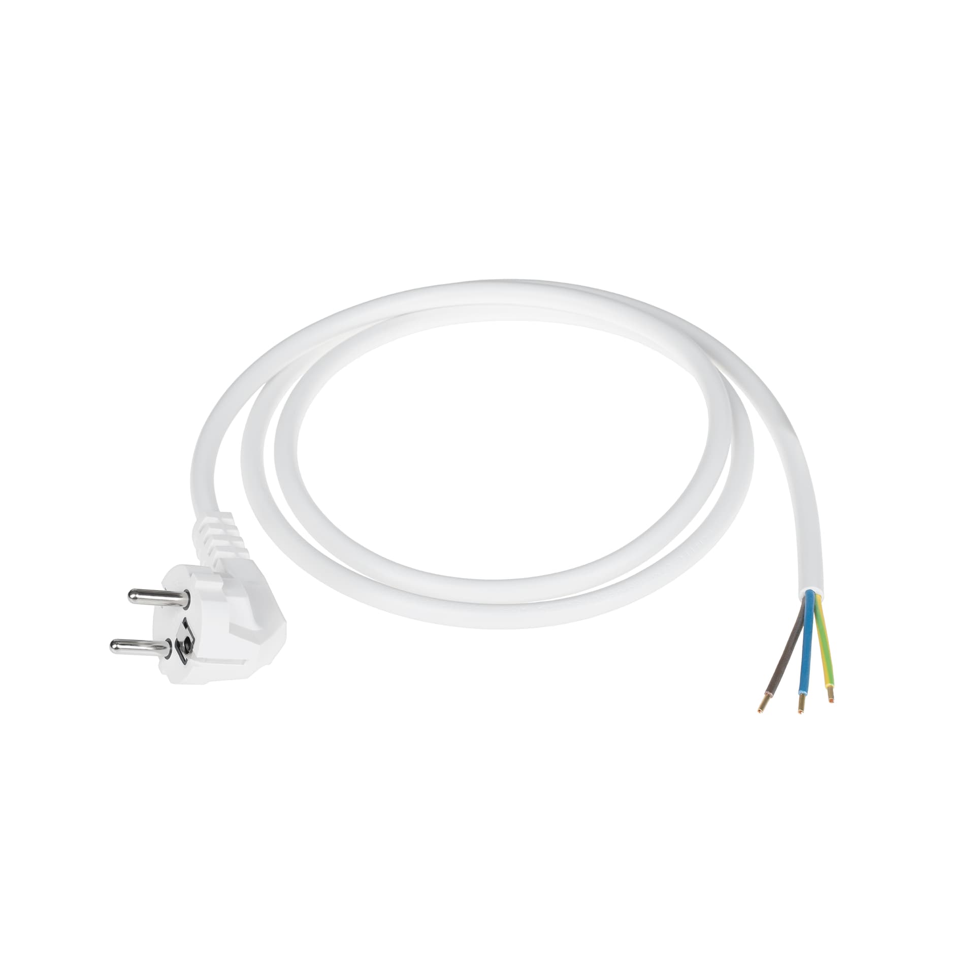 

Przewód zasilający 3x1,5mm biały 1,5m z wtyczką kątową