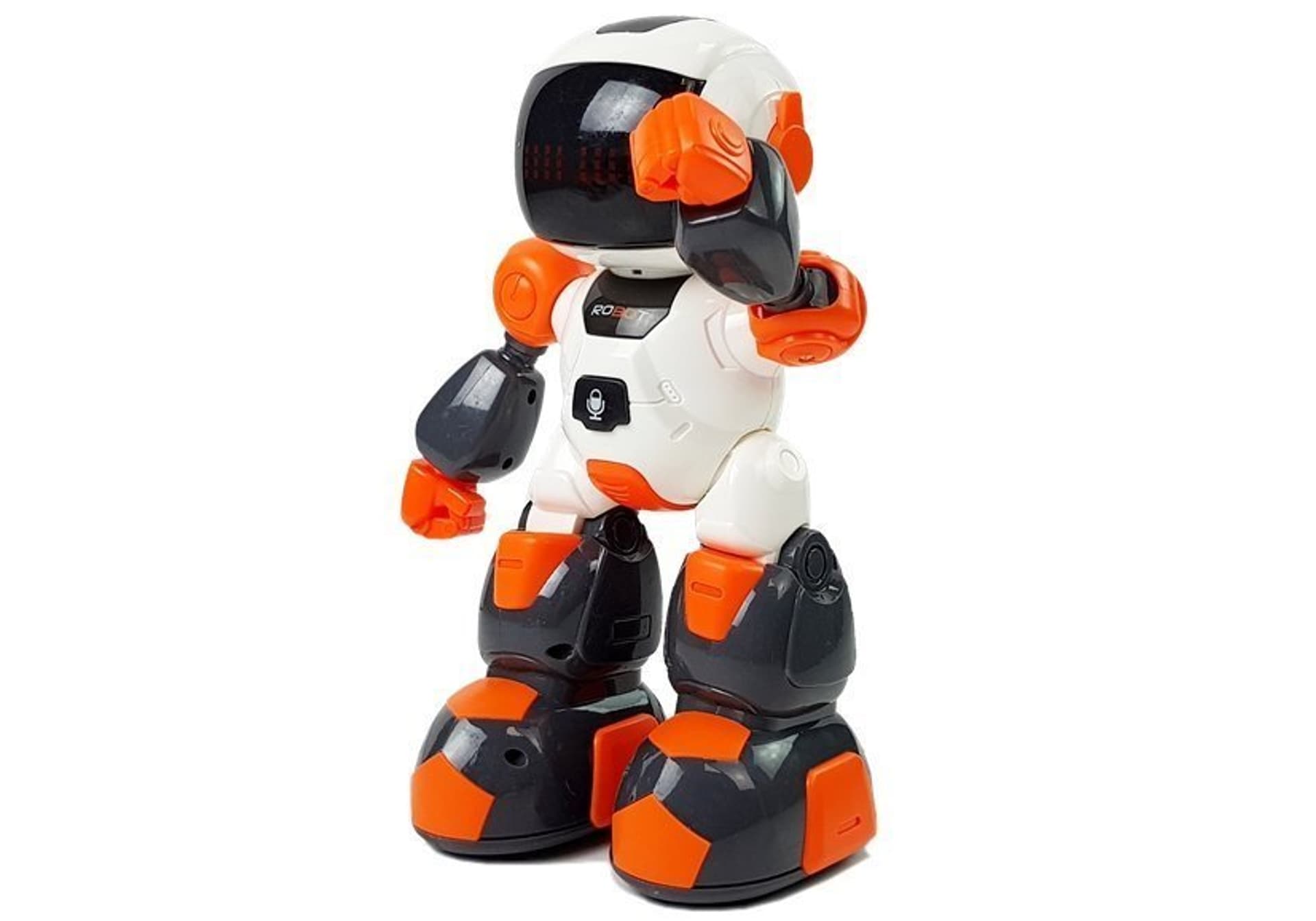

Robot Zdalnie Sterowany Zegarkiem na Podczerwień Dźwięk Światła Nagrywanie Pomarańczowy