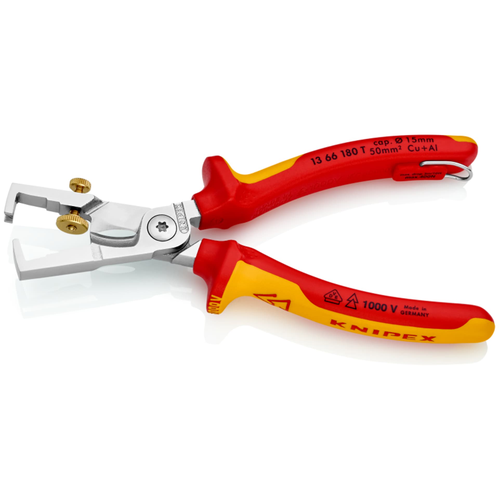 

KNIPEX StriX® 13 66 180 T Szczypce do zdejmowania izolacji z nożycami do kabli KNIPEX