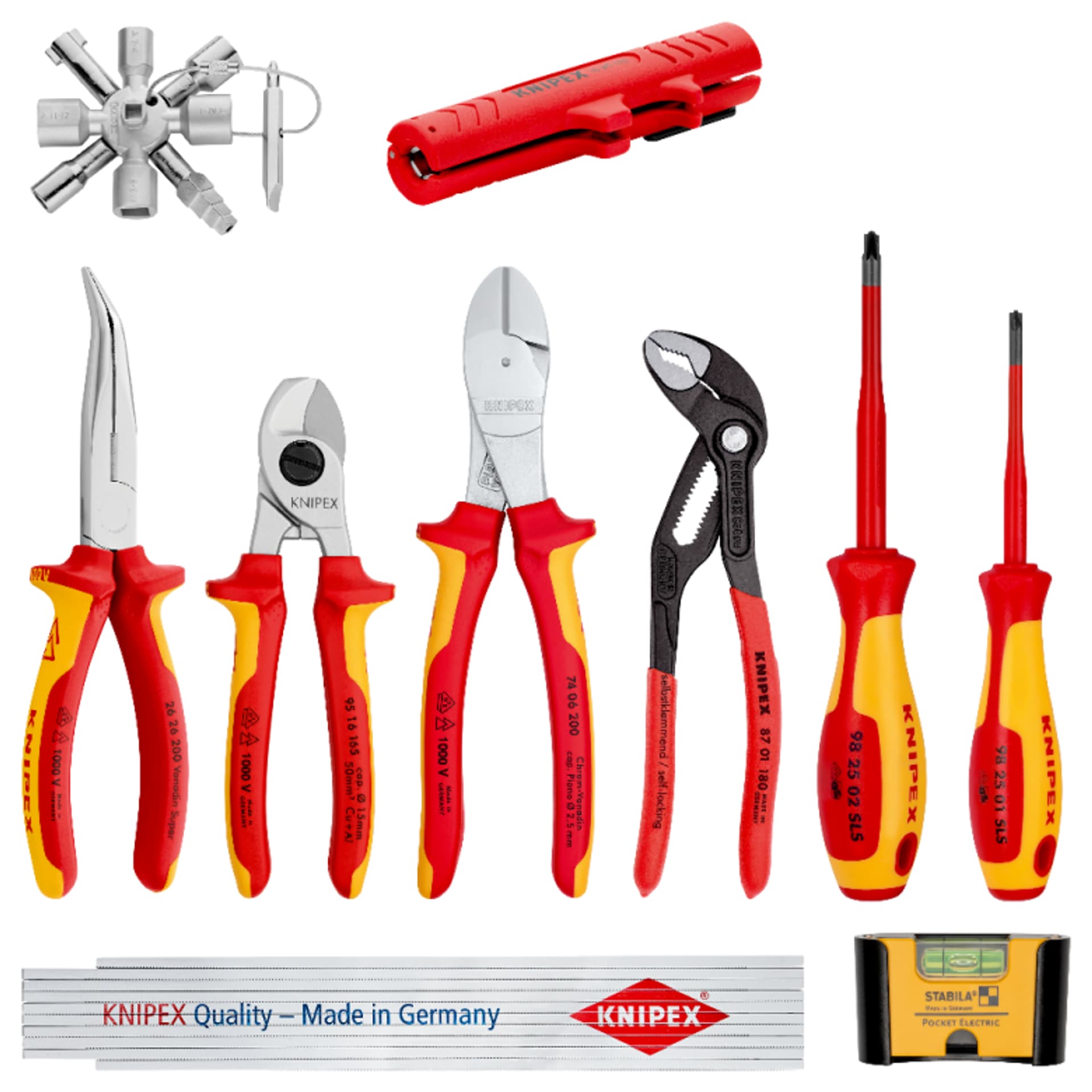 

Zestaw uniwersalny dla elektryków 1 00 20 90 V01 10 częśc KNIPEX