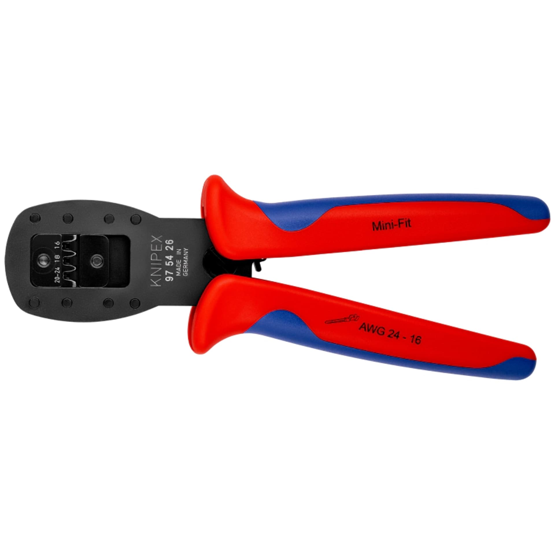 

Szczypce do zagniatania wtyków miniaturowych 97 54 26 Do zagniatania równoległego Do zagniatania złączy typu Mini-Fit® firmy Molex LLC KNIPEX