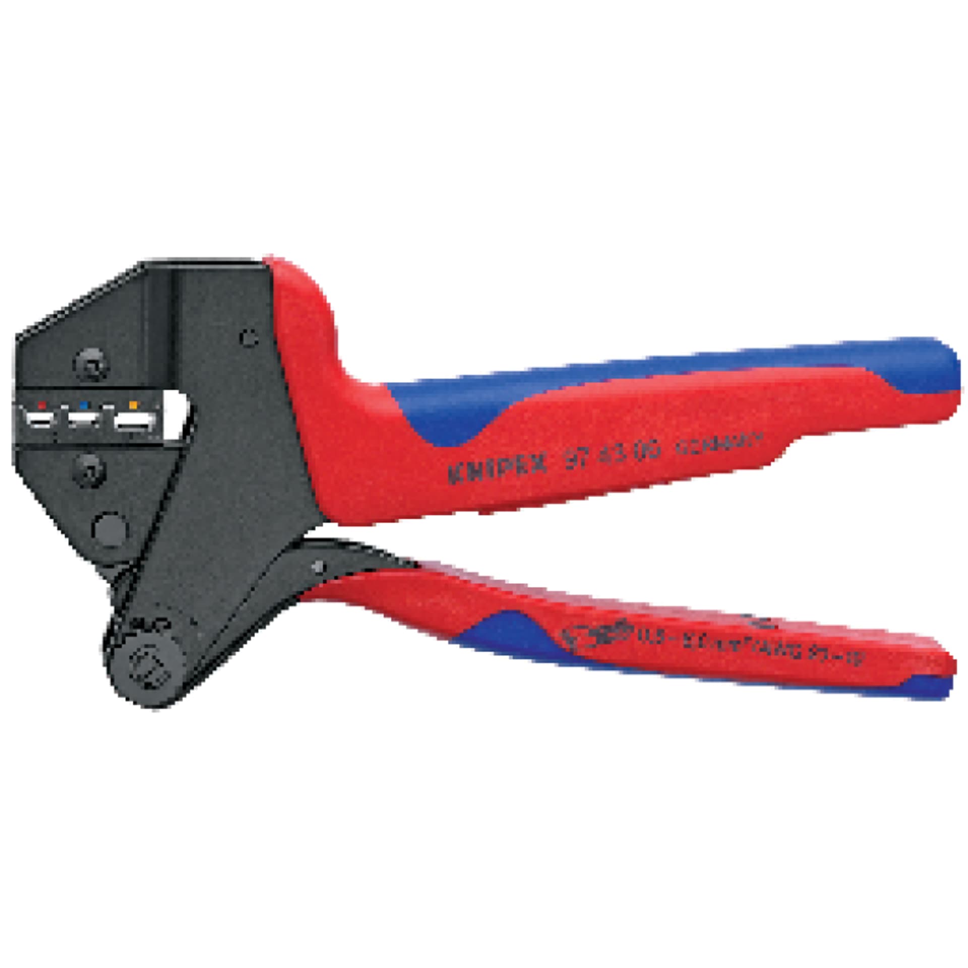 

Szczypce do zagniatania typu Crimp System 97 43 06 Do wymiennych matryc zagniatających KNIPEX