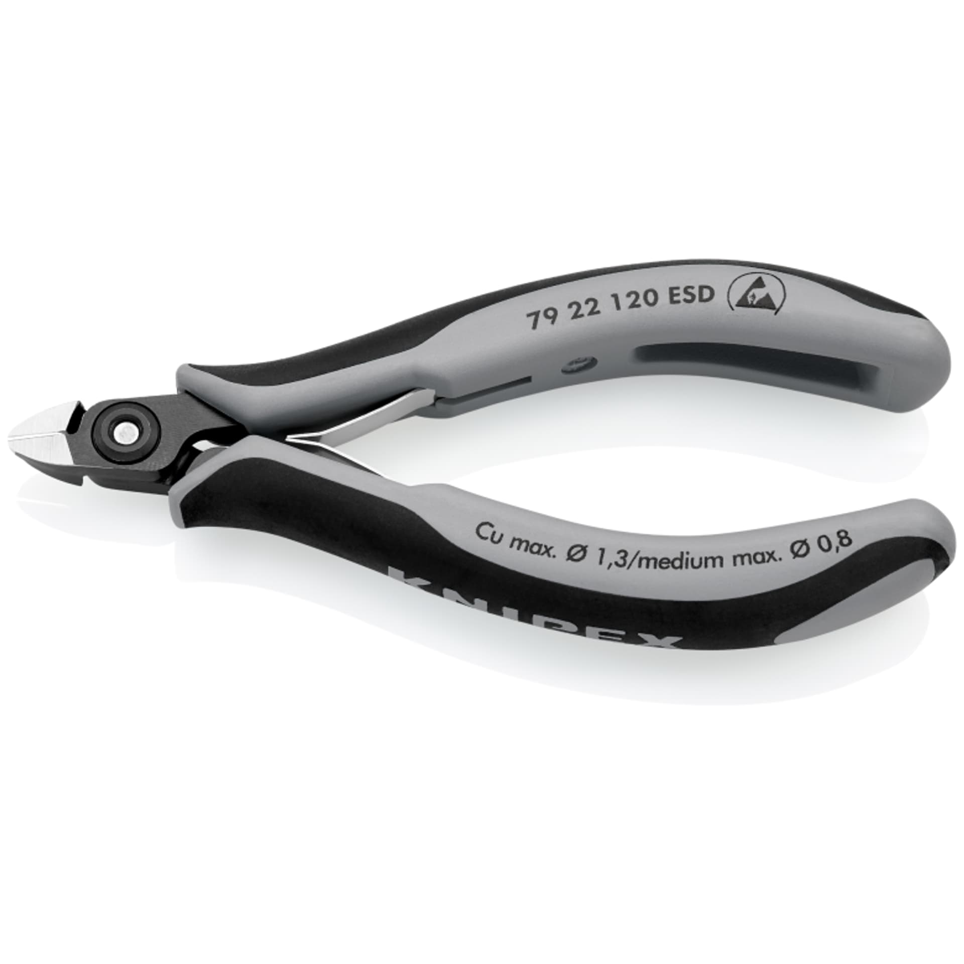 

Precyzyjne szczypce tnące boczne dla elektroników ESD 79 22 120 ESD KNIPEX