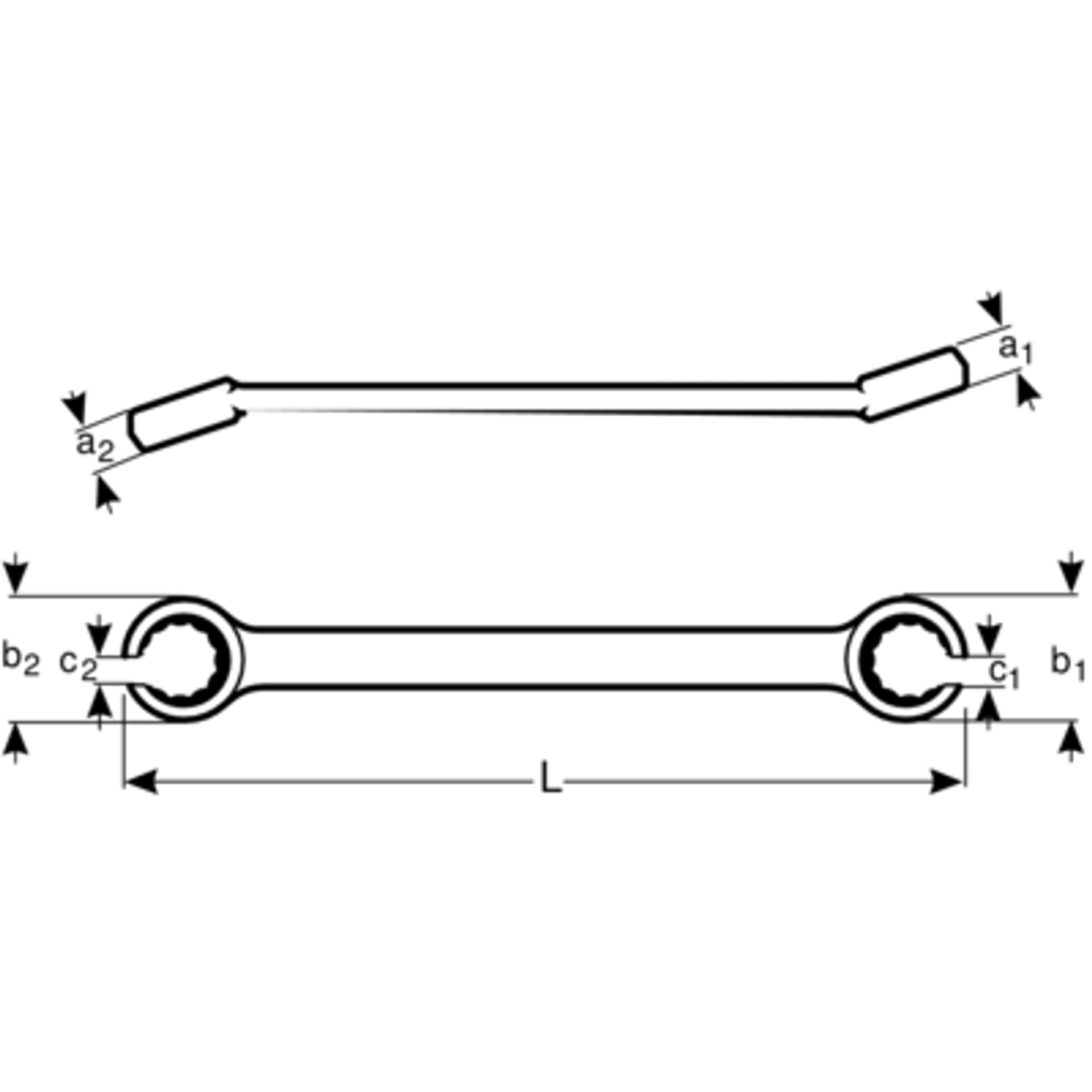 

Klucz oczkowy otwarty, dwustronny 1/2" x 9/16" BAHCO