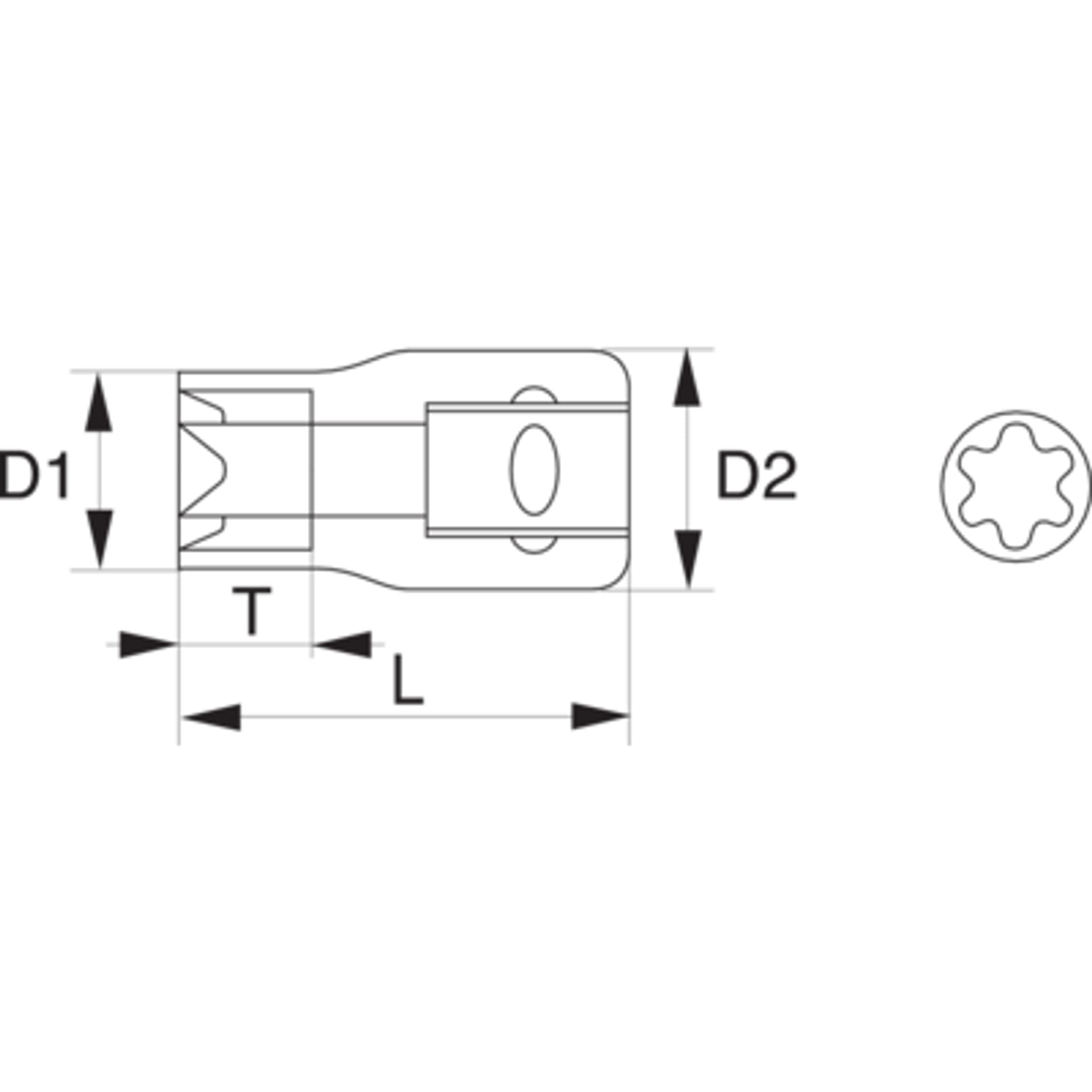 

Nasadka udarowa 3/8" TORX E5 BAHCO