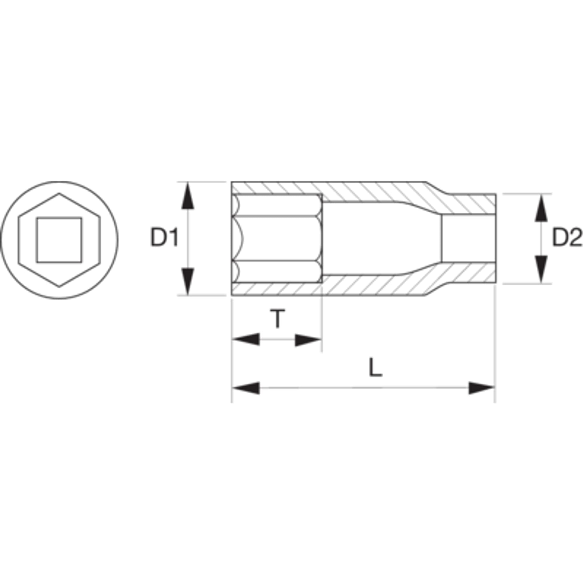 

Nasadka udarowa do kół 1/2" 19mm BAHCO