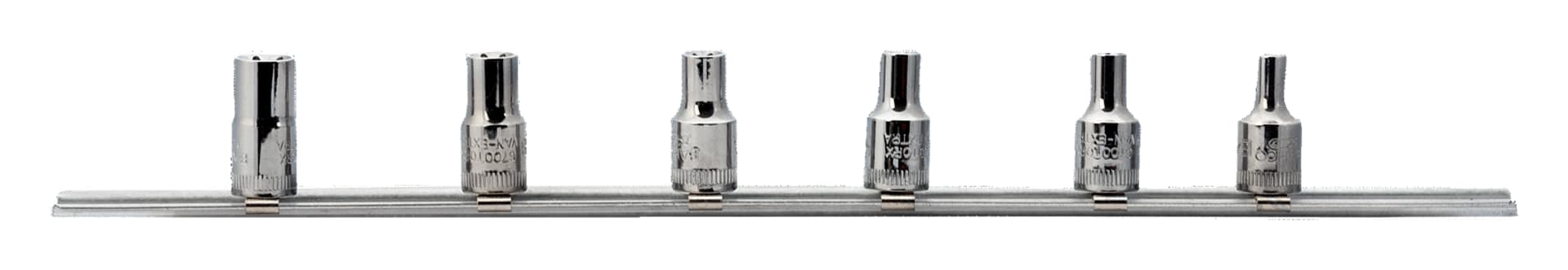 

Nasadki 1/4" TORX 6 szt. na szynie BAHCO