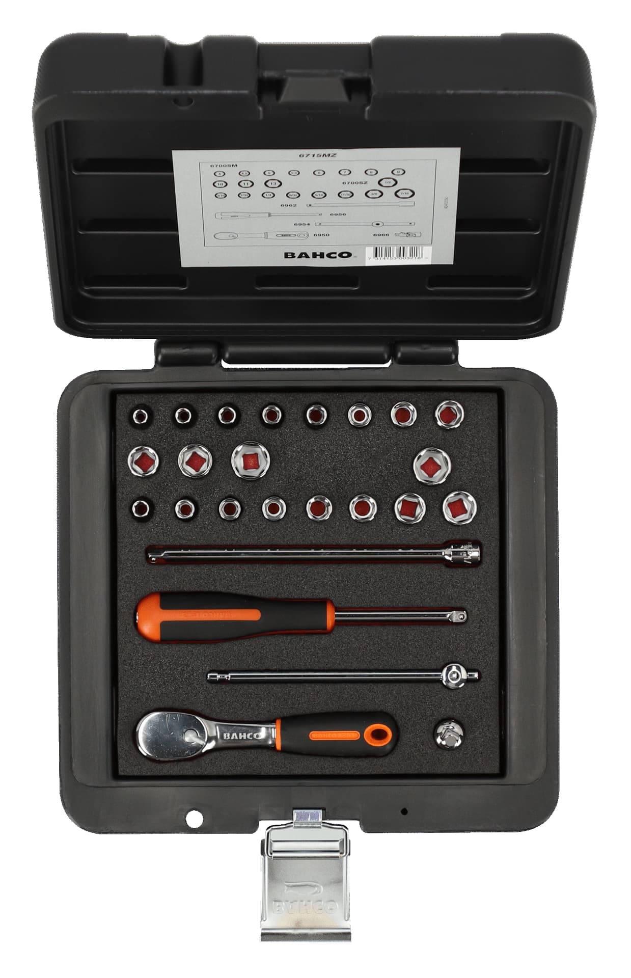 

Zestaw nasadek 1/4", 25 sztuk, metalowa skrzynka BAHCO