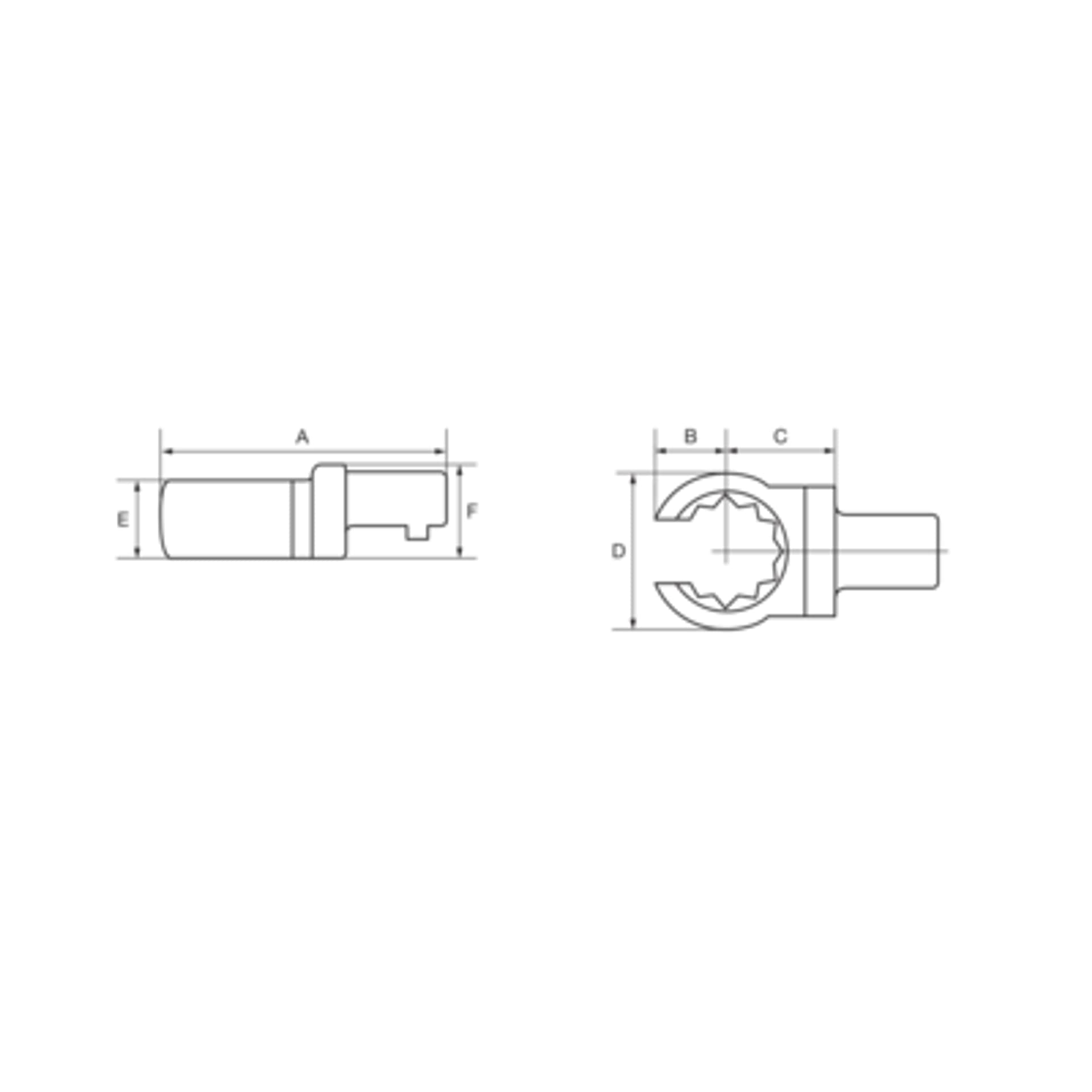 

Końcówka wtykowa 9x12 mm oczkowa-otwarta 3/8" BAHCO