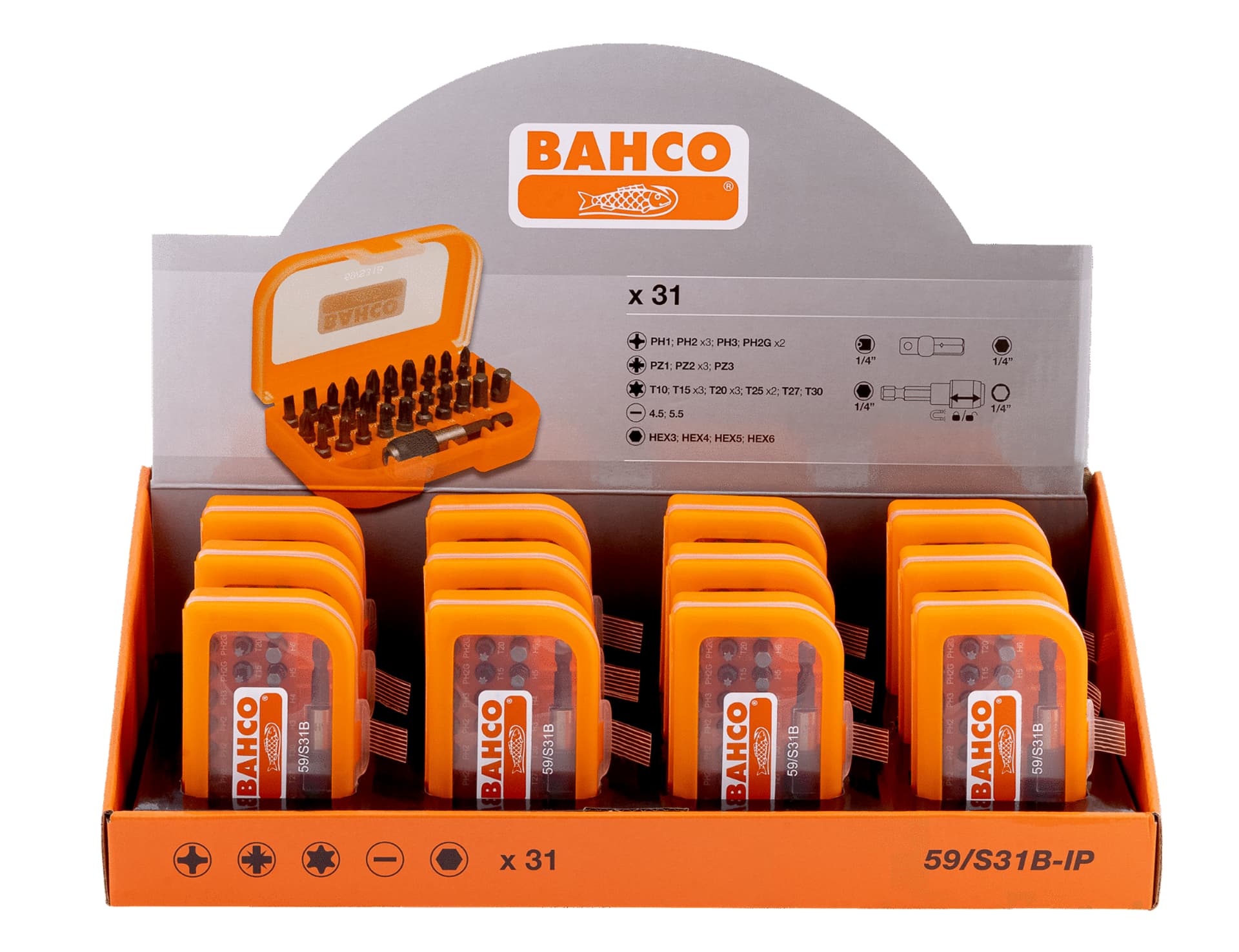 

Display zestawów bitów 12x 59/S31B BAHCO
