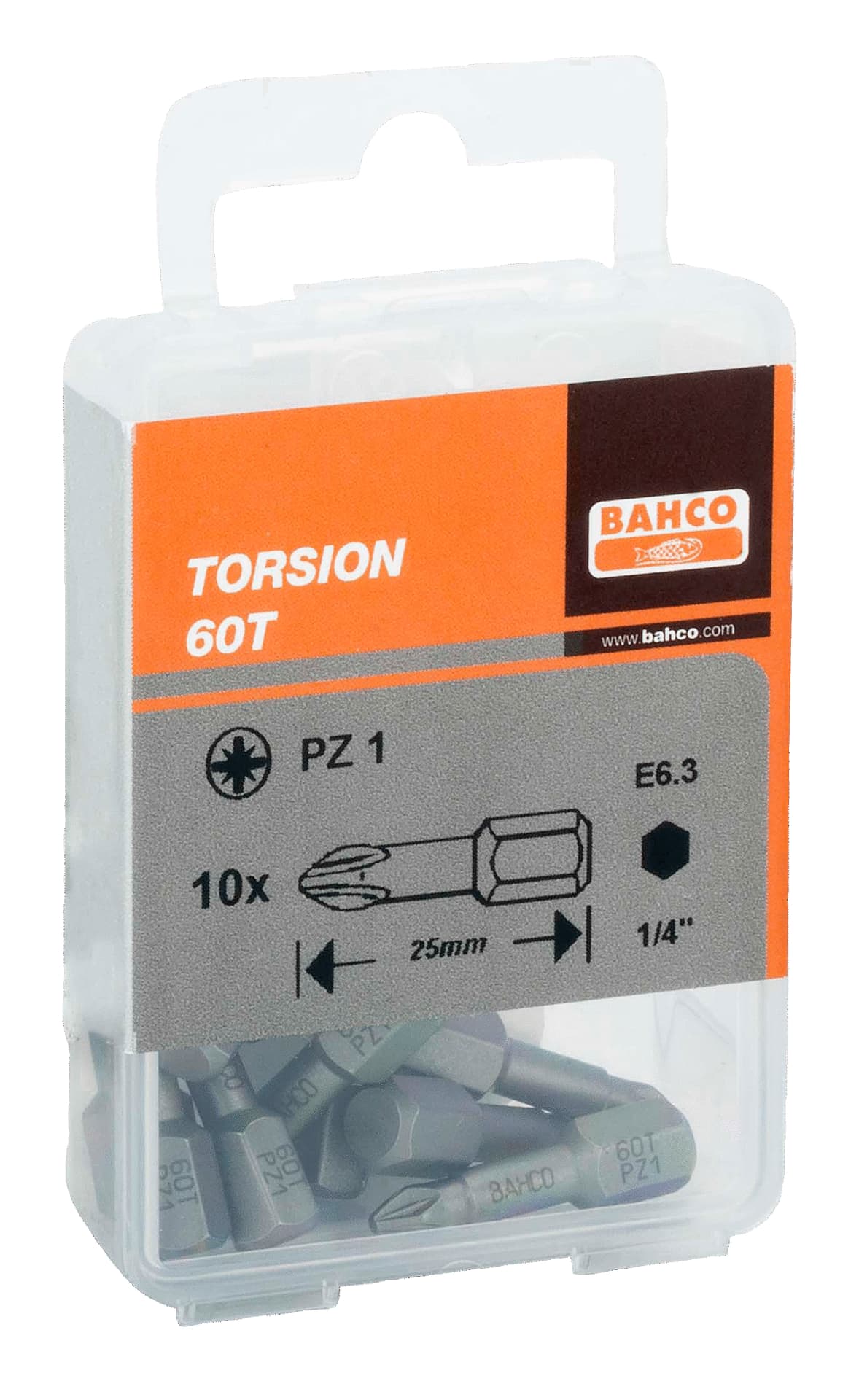 

Bit 1/4" Torsion PZ3x25 mm, 10 szt. BAHCO