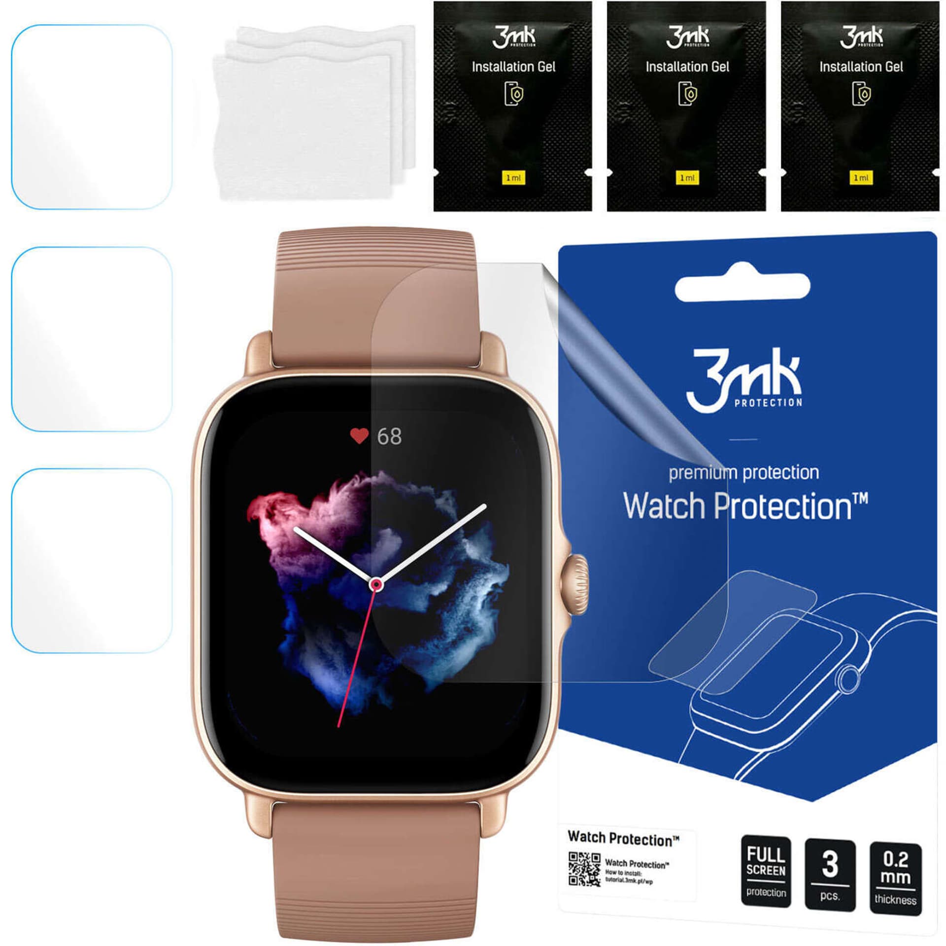 

3MK Folia ARC Xiaomi Amazfit GTS 3 Watch Fullscreen Folia