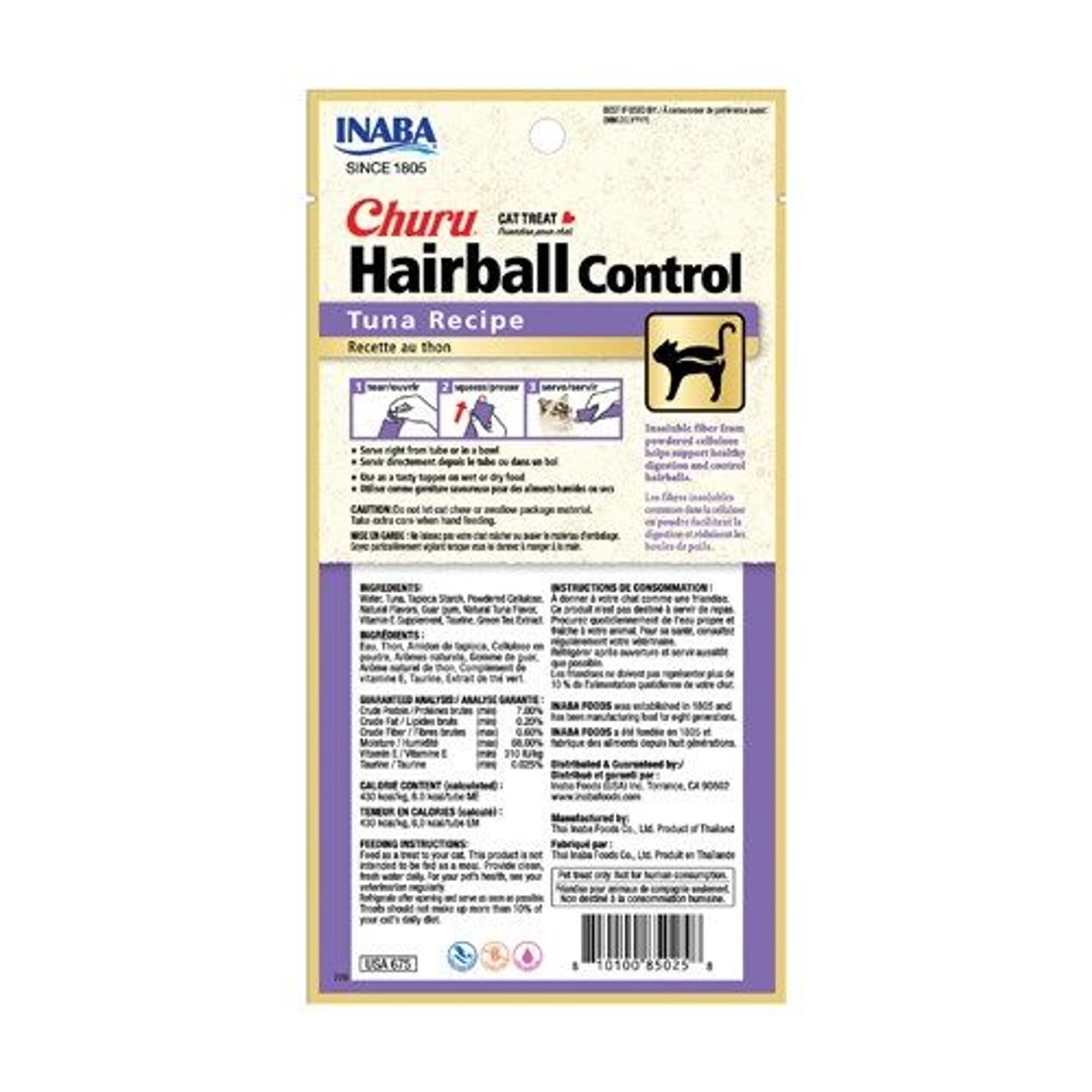 

Przysmak INABA CAT CHURU HAIRBALL Tuńczyk 4x14g (56g)