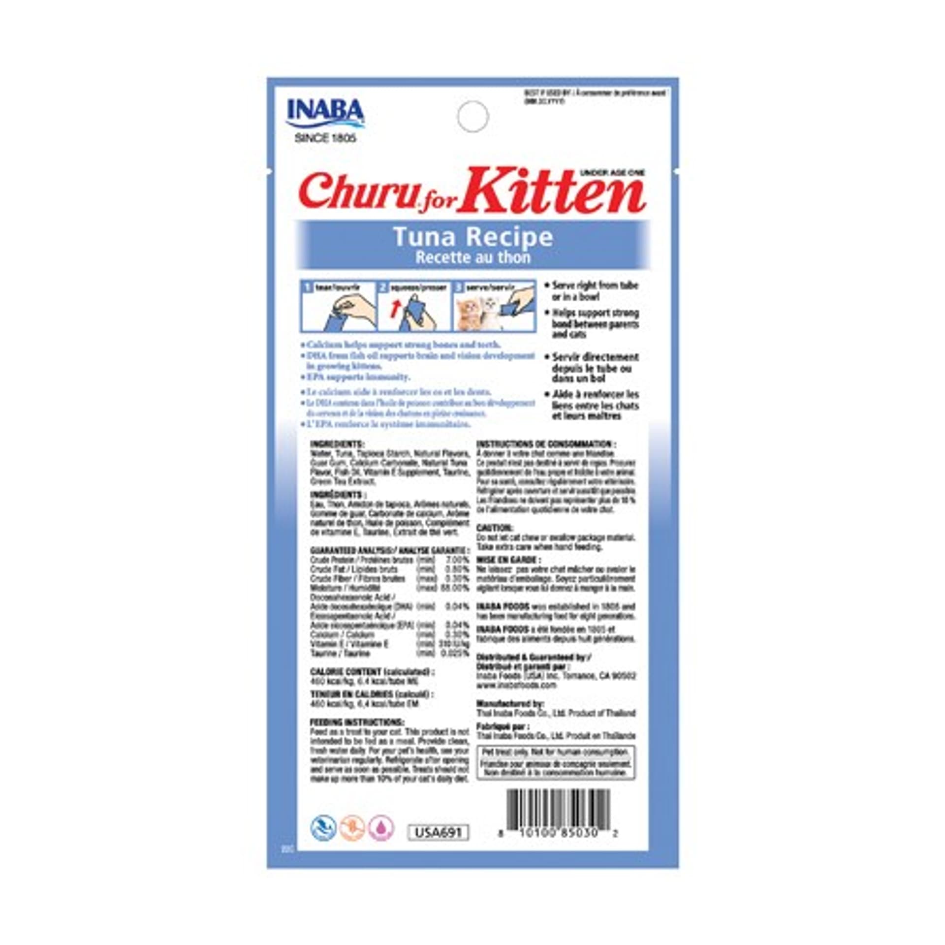 

Przysmak INABA CAT CHURU KITTEN Tuńczyk 4x14g (56g)