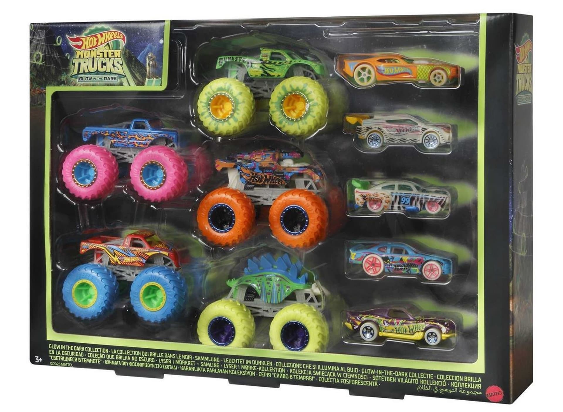 

Hot Wheels Monster Truck Pojazdy 1:64 Świecące w ciemności 10-pak HCB57