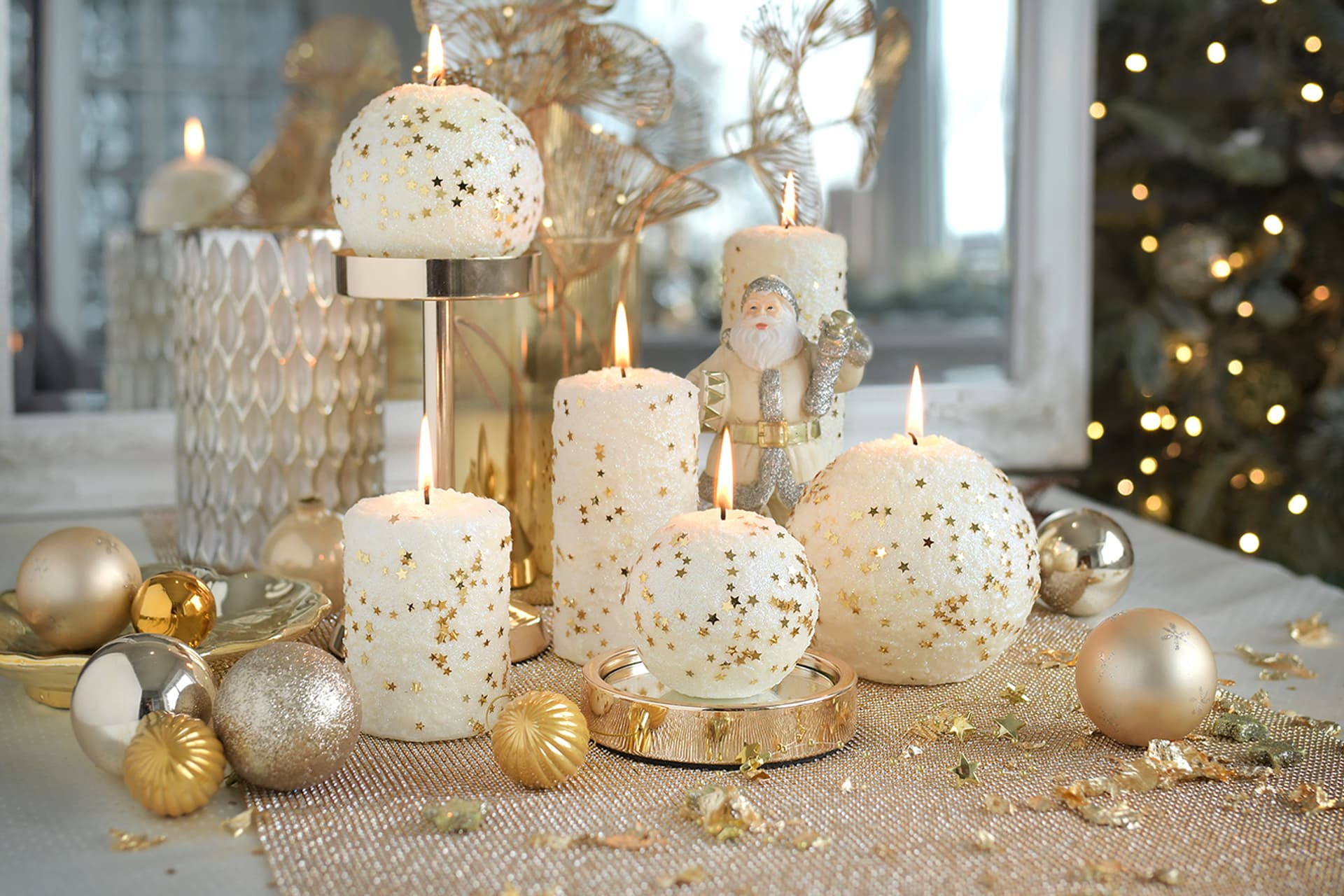 

Świeca MAGIC walec duży parafinowa 7xh18cm kremowa