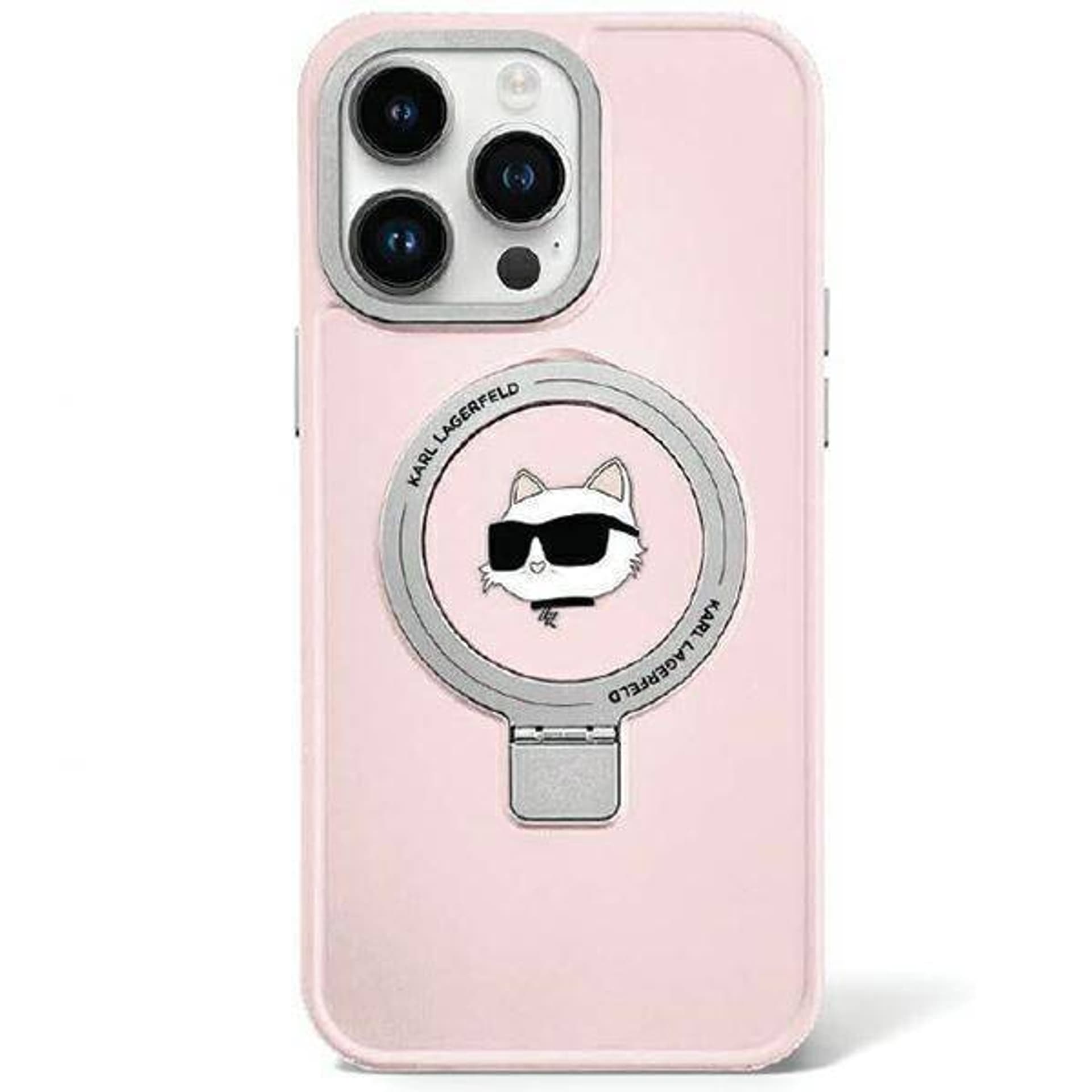 

Karl Lagerfeld KLHMP15LHMRSCHP iPhone 15 Pro 6.1" różowy/pink hardcase Ring Stand Choupette Head MagSafe