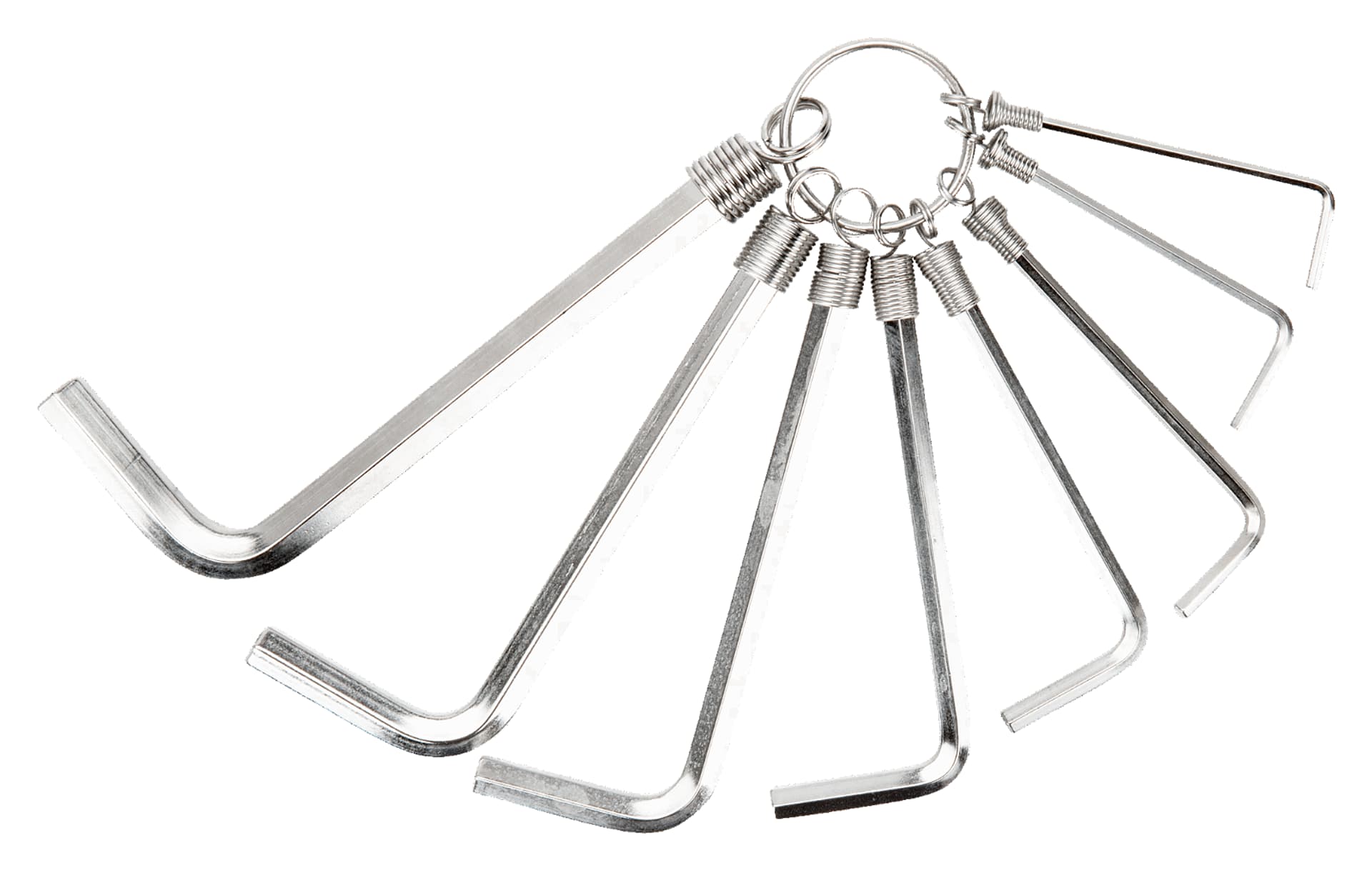 

Zestaw kluczy trzpieniowych imbusowych, metrycznych, 8 sztuk, na pierścieniu, niklowane, 2-8 mm BAHCO