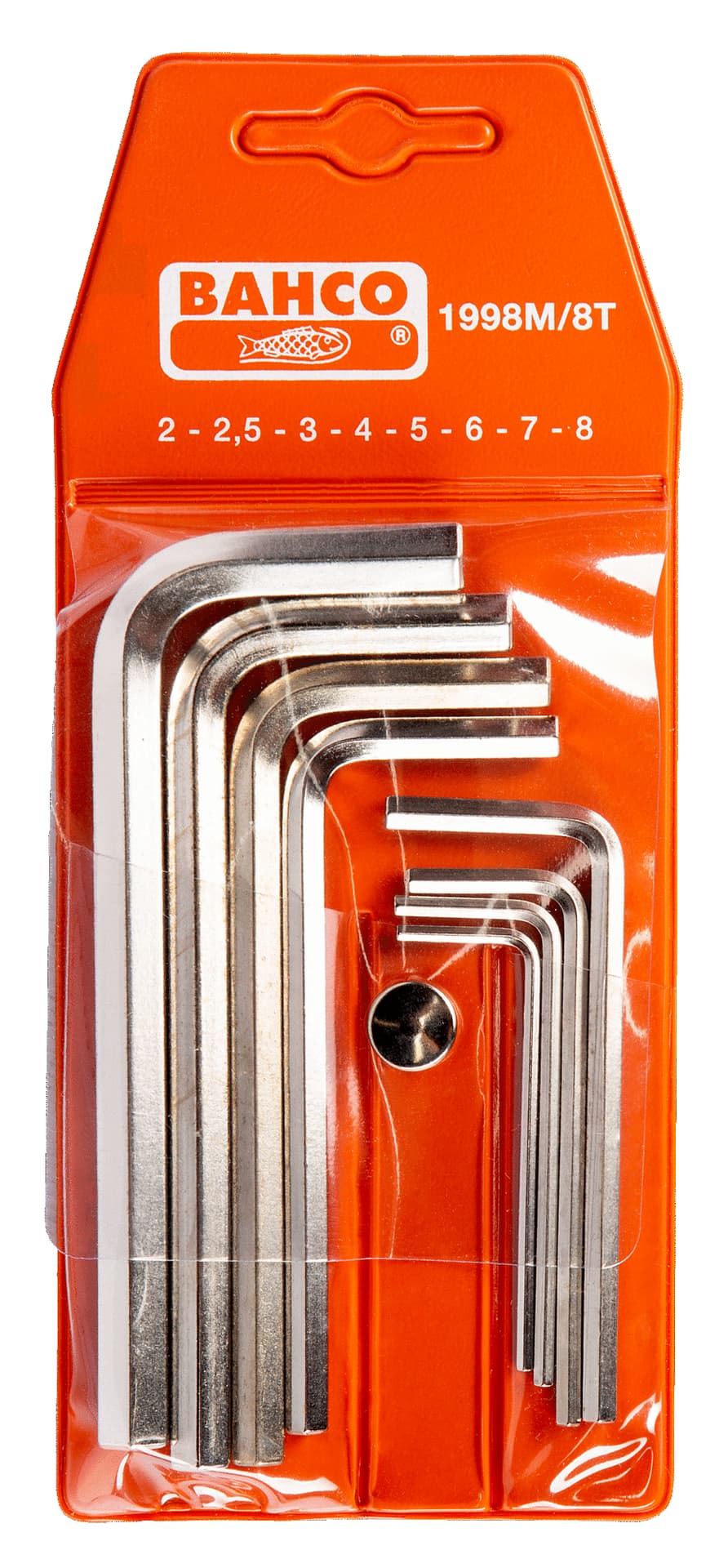 

Zestaw 8 kluczy imbusowych metrycznych niklowanych 2-8 mm BAHCO