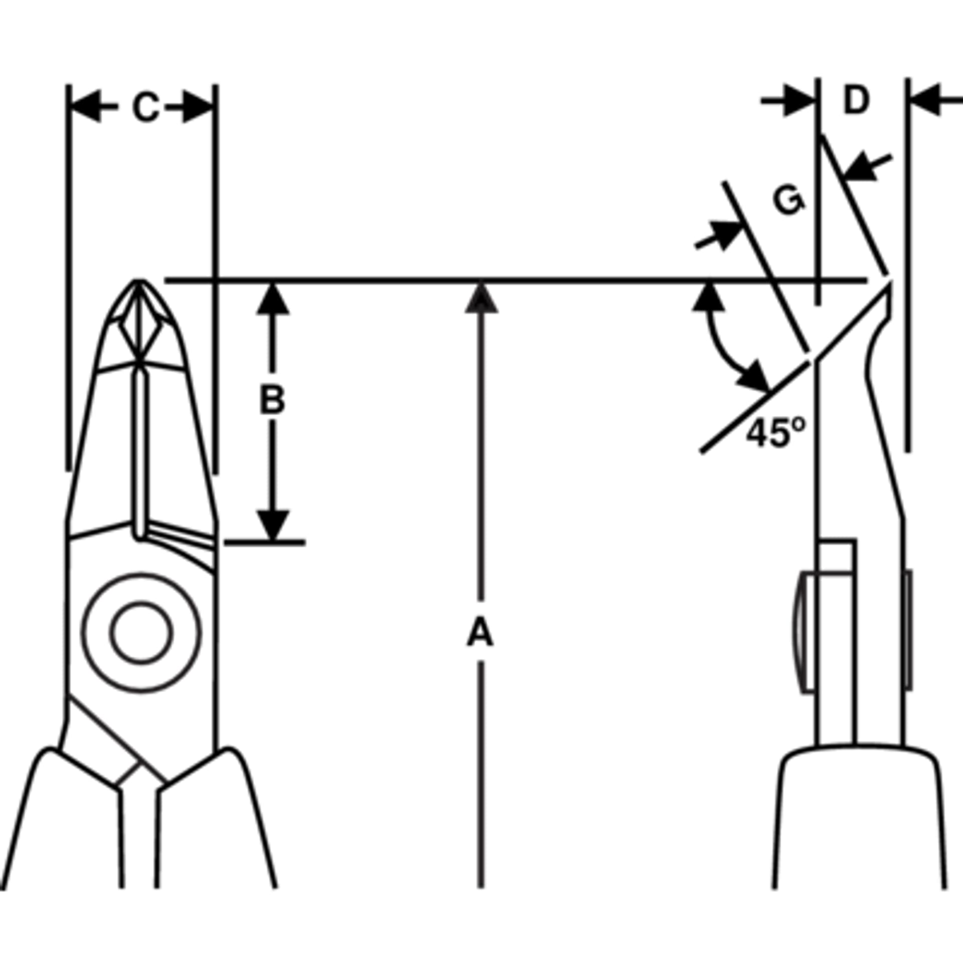 

Ucinaki ukośne 45° cięcie 0.2-1.0 mm BAHCO