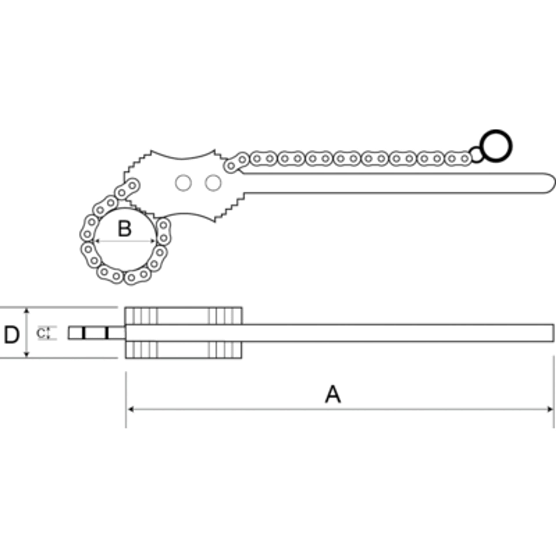 

Klucz do rur z łańcuchem 350 mm średnica łańcucha 38 mm BAHCO