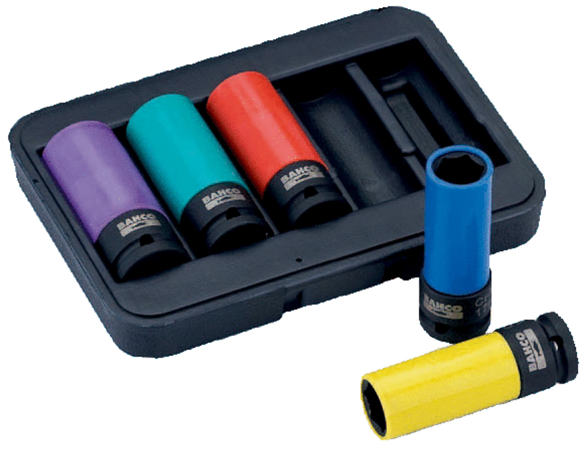 

Zestaw nasadek uderzeniowych głębokich 1/2'', 5 szt. - 17, 19, 21, 22, 24 mm BAHCO