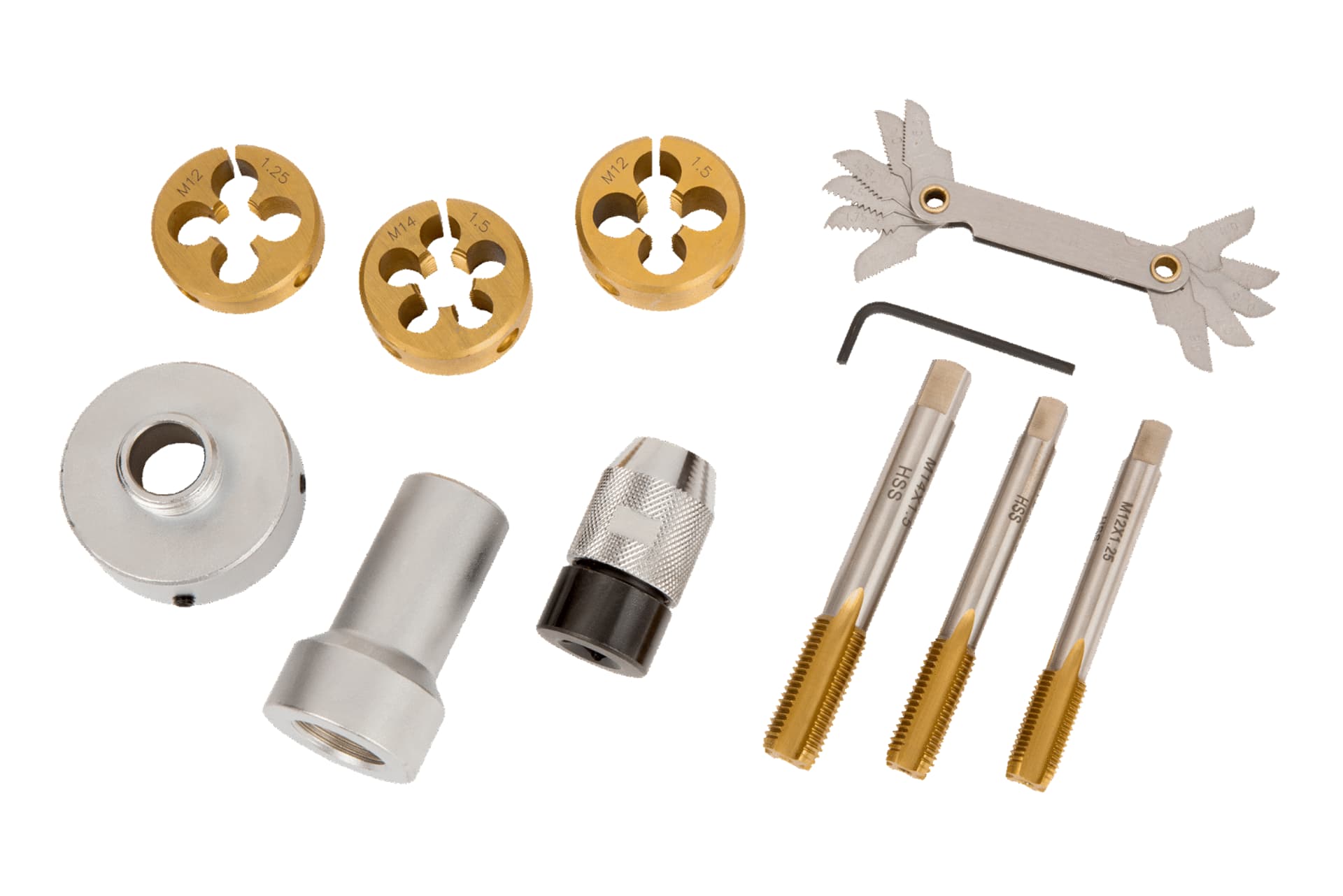 

Zestaw do gwintowania M12x1.25, M12x1.50, M14x1.50 BAHCO