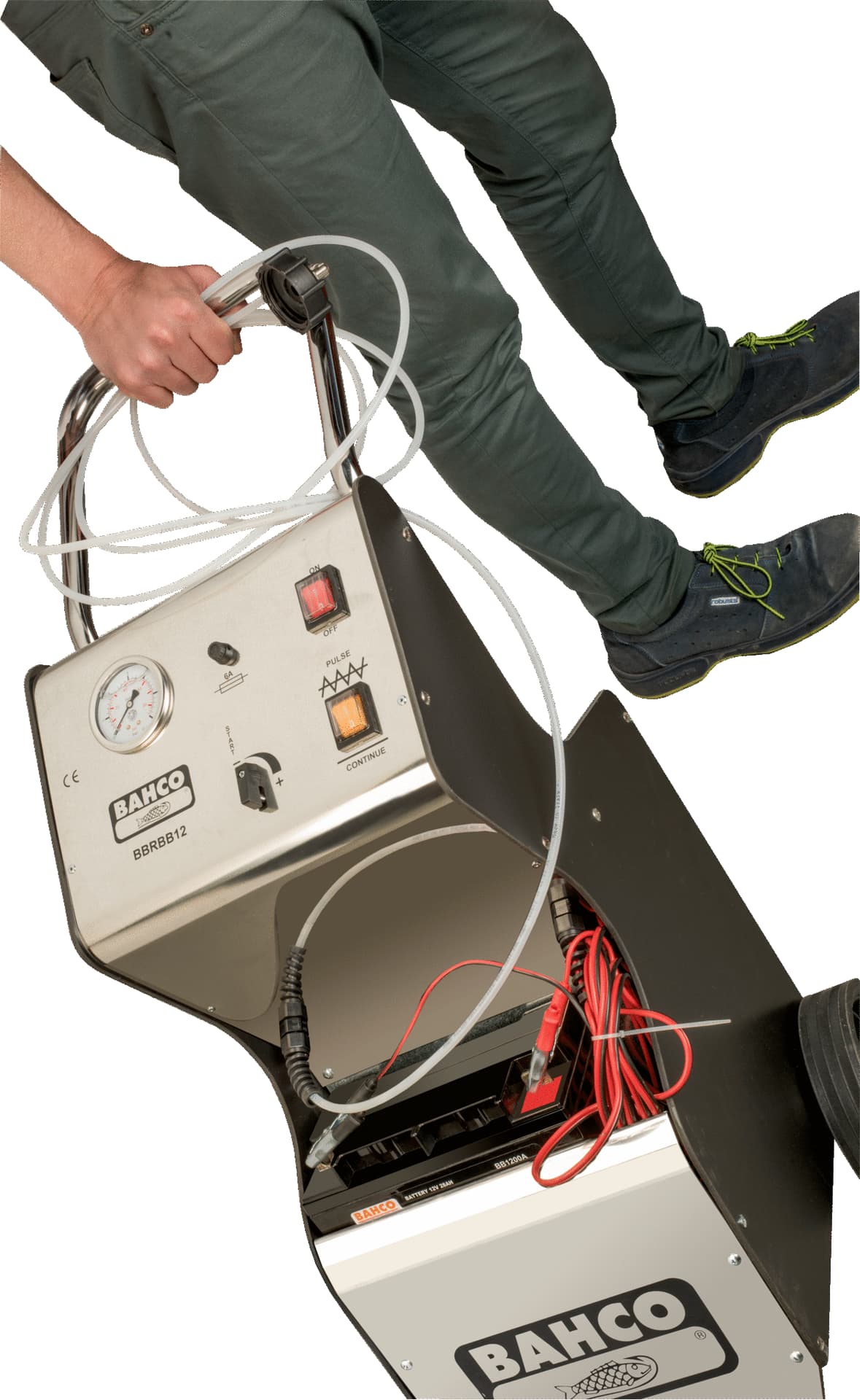 

Urządzenie serwisowe do układu hamulcowego 12V z funkcją ABS i hamulce hydroelektryczne, z adapterem E20PW BAHCO