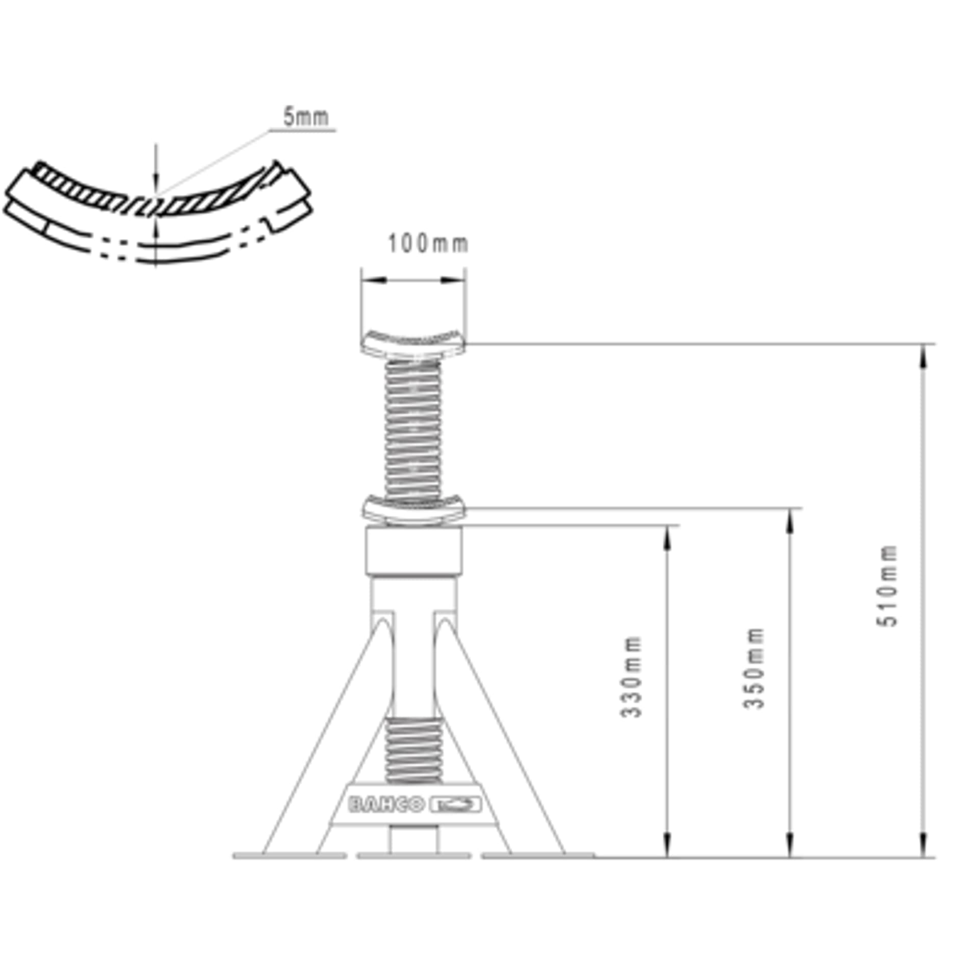 

Podpora 12 T, zakres 350-510 mm BAHCO