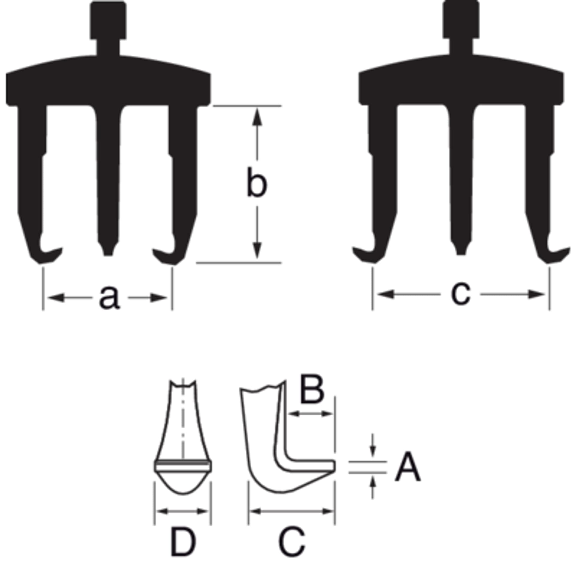 

Ściągacz dwuramienny 25-80/70-130 mm, 200 mm, 45 kN, długie ramiona BAHCO
