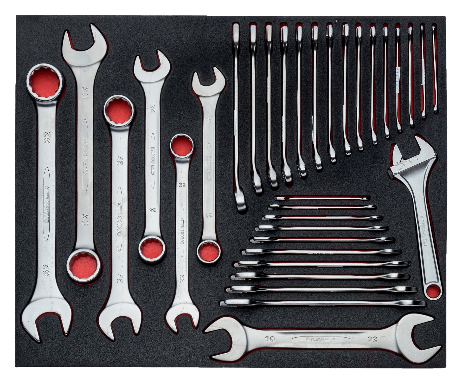 

Zestaw kluczy płasko-oczkowych, nastawnych i dwustronnie otwartych BAHCO