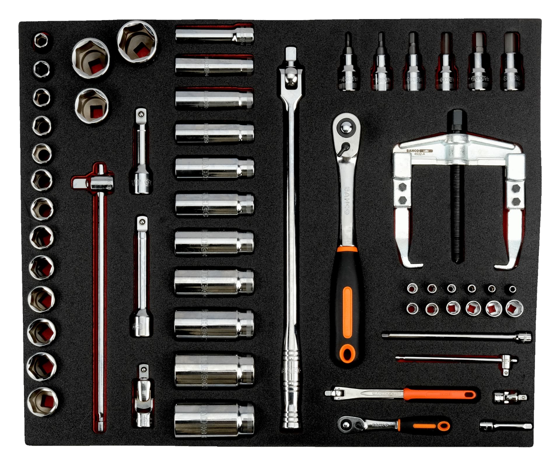 

Zestaw nasadek 1/4" + 1/2", 58 elementów BAHCO