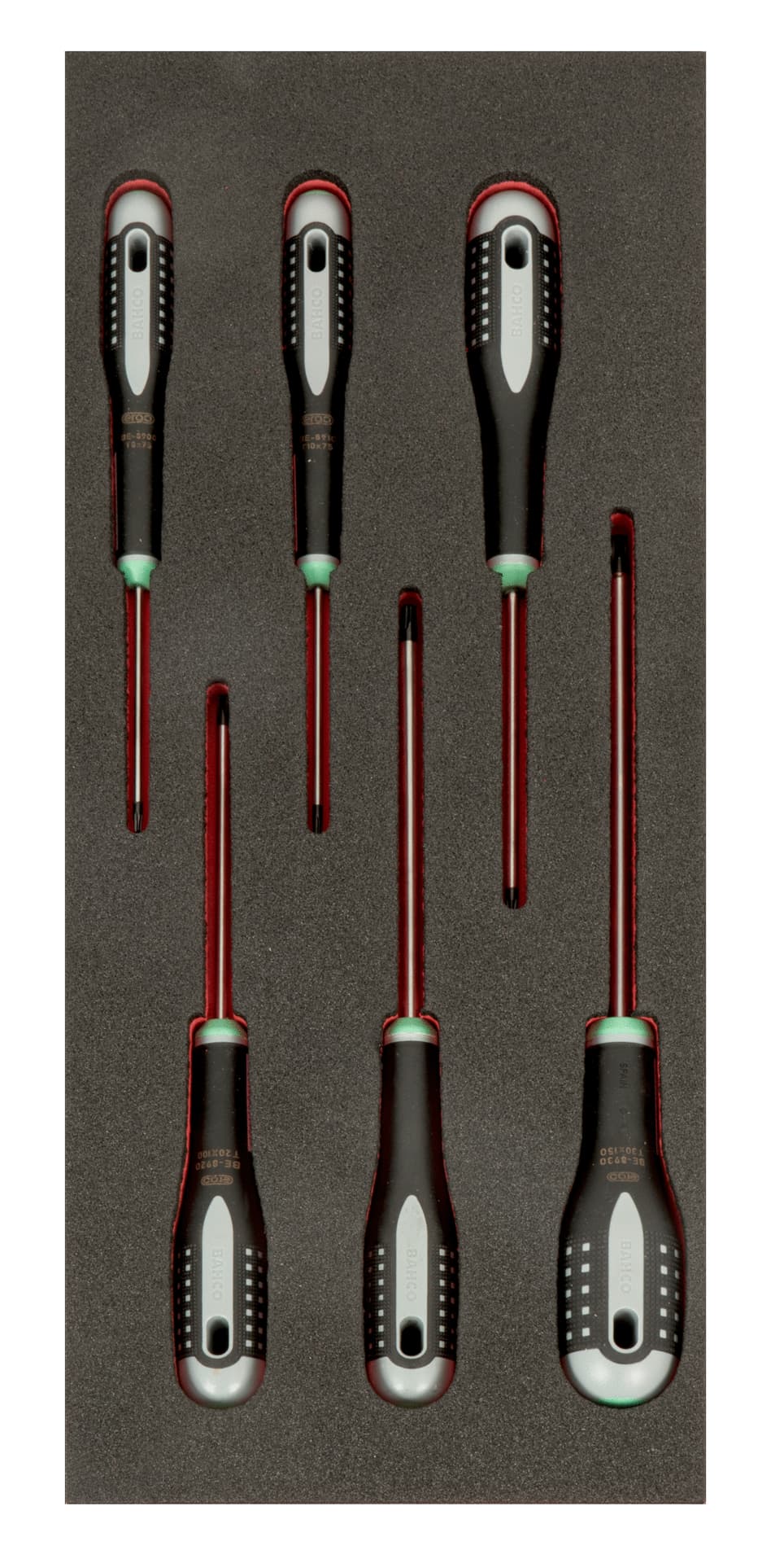 

Wkładka z pianki 1/3 z wkrętakami ERGO TORX® T8-T30 - 6 szt. BAHCO