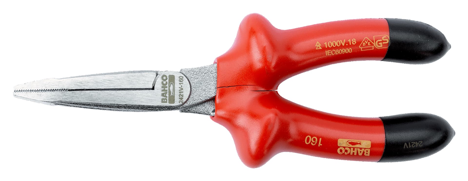 

Szczypce izolowane z końcówkami płaskimi 160 mm VDE BAHCO